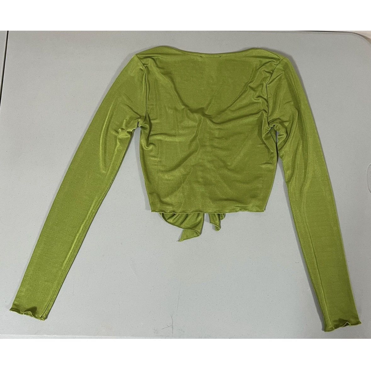 Vintage Green Ruched Long Sleeve ‘Butterfly’ Top Shirt Blouse Size S Size S / US 4 / IT 40 - 2 Thumbnail