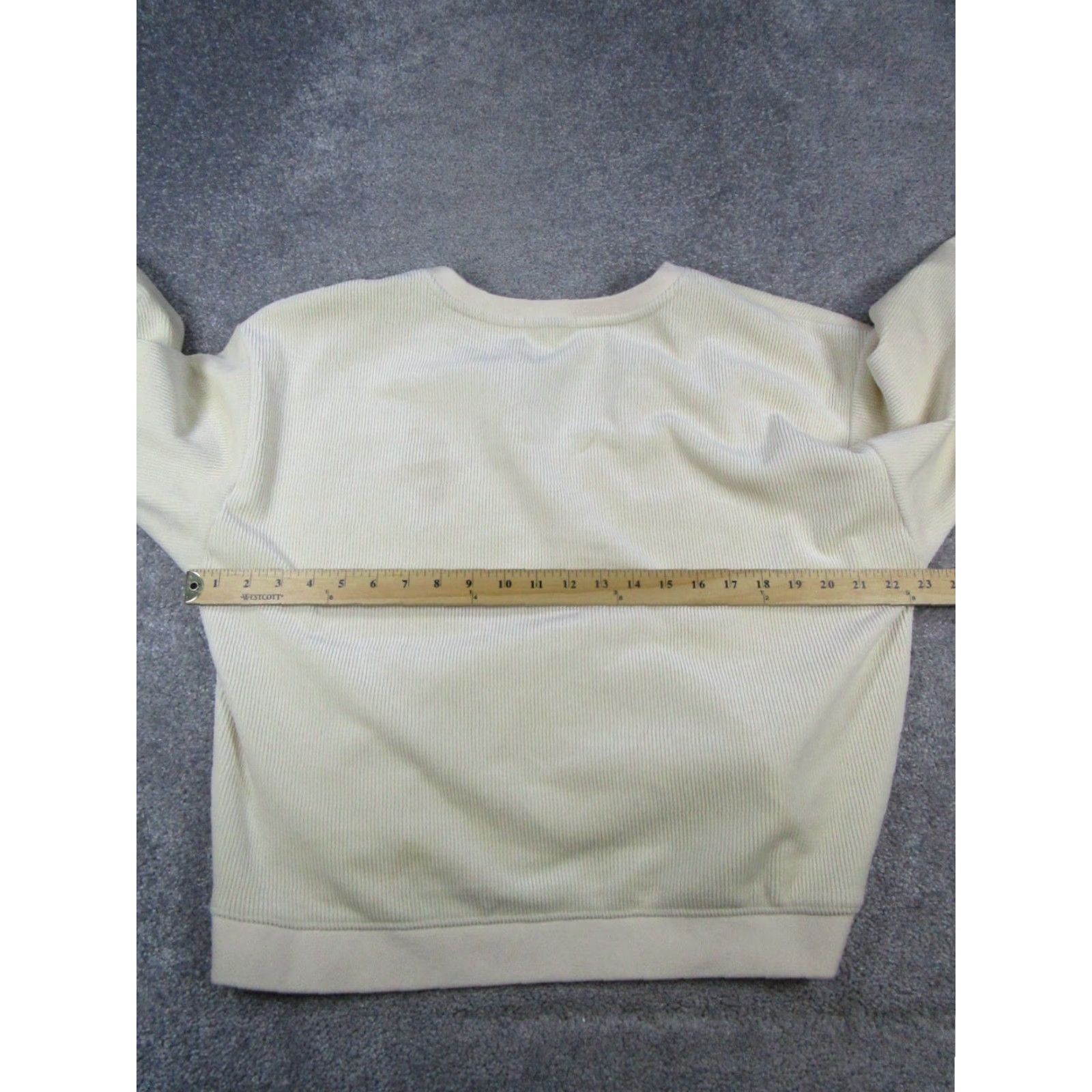 Marine Layer Marine Layer Sweater Womens L Ivory Ribbed Knit Pullover V-Neck Size L / US 10 / IT 46 - 7 Thumbnail