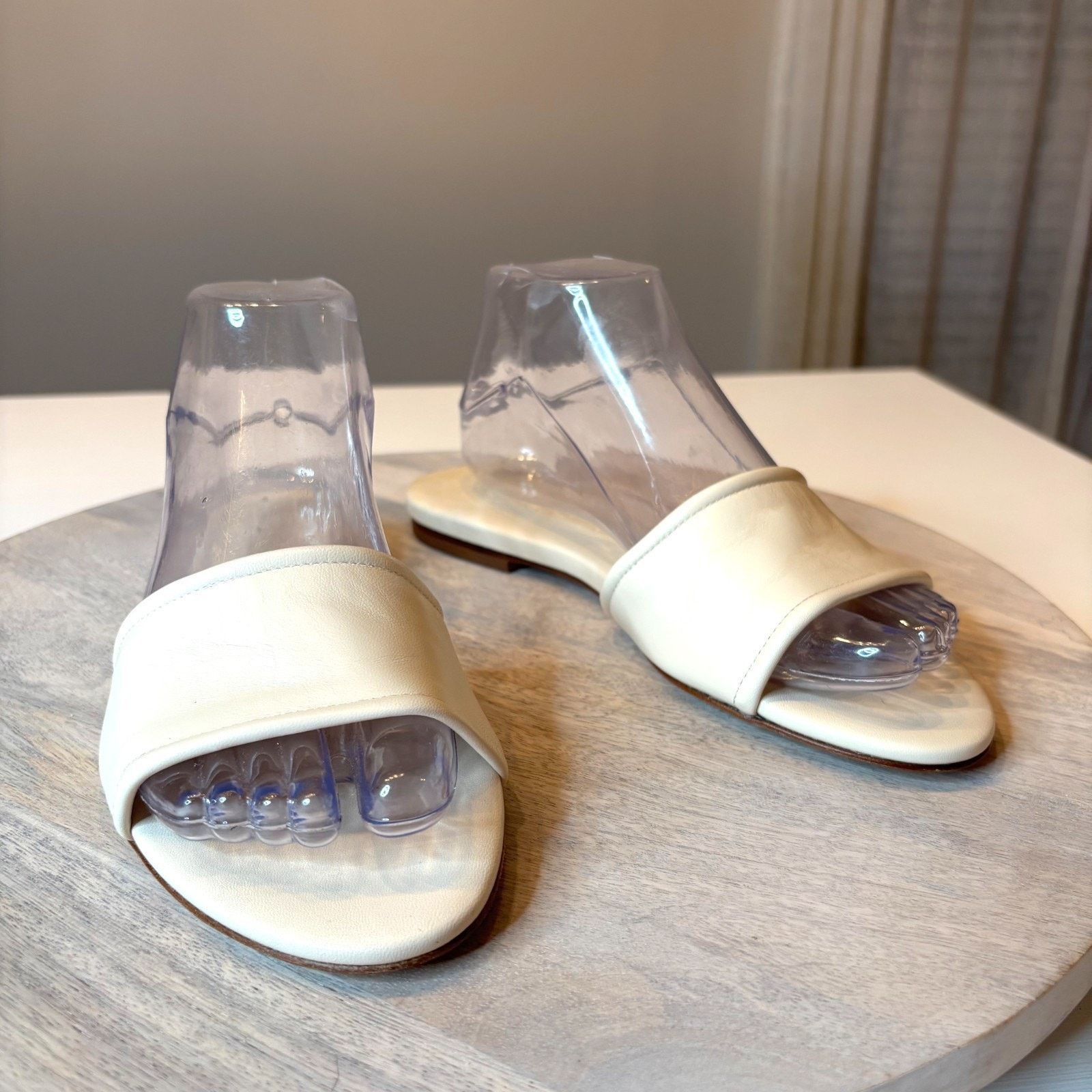 aeyde Aeyde Sandals Cream Nappa Leather Flat Slip On Italy 38 US 8 Size US 8 / IT 38 - 1 Thumbnail
