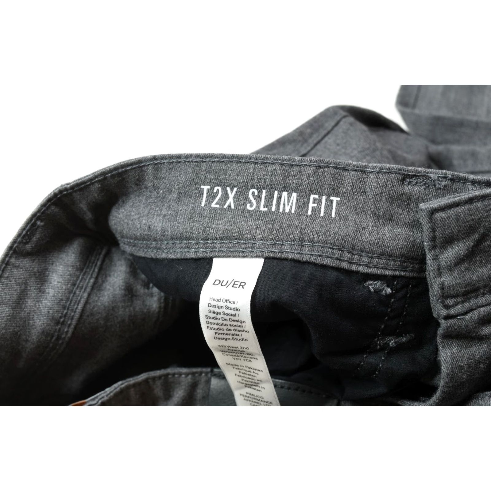 Vintage DU/ER Jeans Slim Fit 29x30 Gray Denim 5-Pocket Mens Regular Straight T2X Lightweight Super Stretch Cooling Size US 29 - 6 Thumbnail