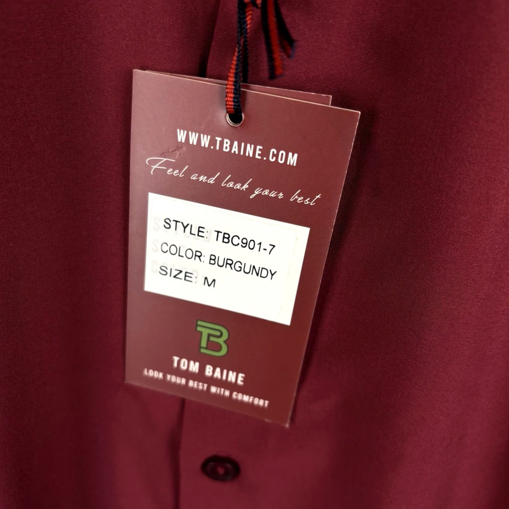 Vintage Tom Baine Button-Up Shirt Mens M Burgundy Holiday Collection Flip Cuff Button-Down Collared Slim Light/Weighted Size US M / EU 48-50 / 2 - 4 Thumbnail