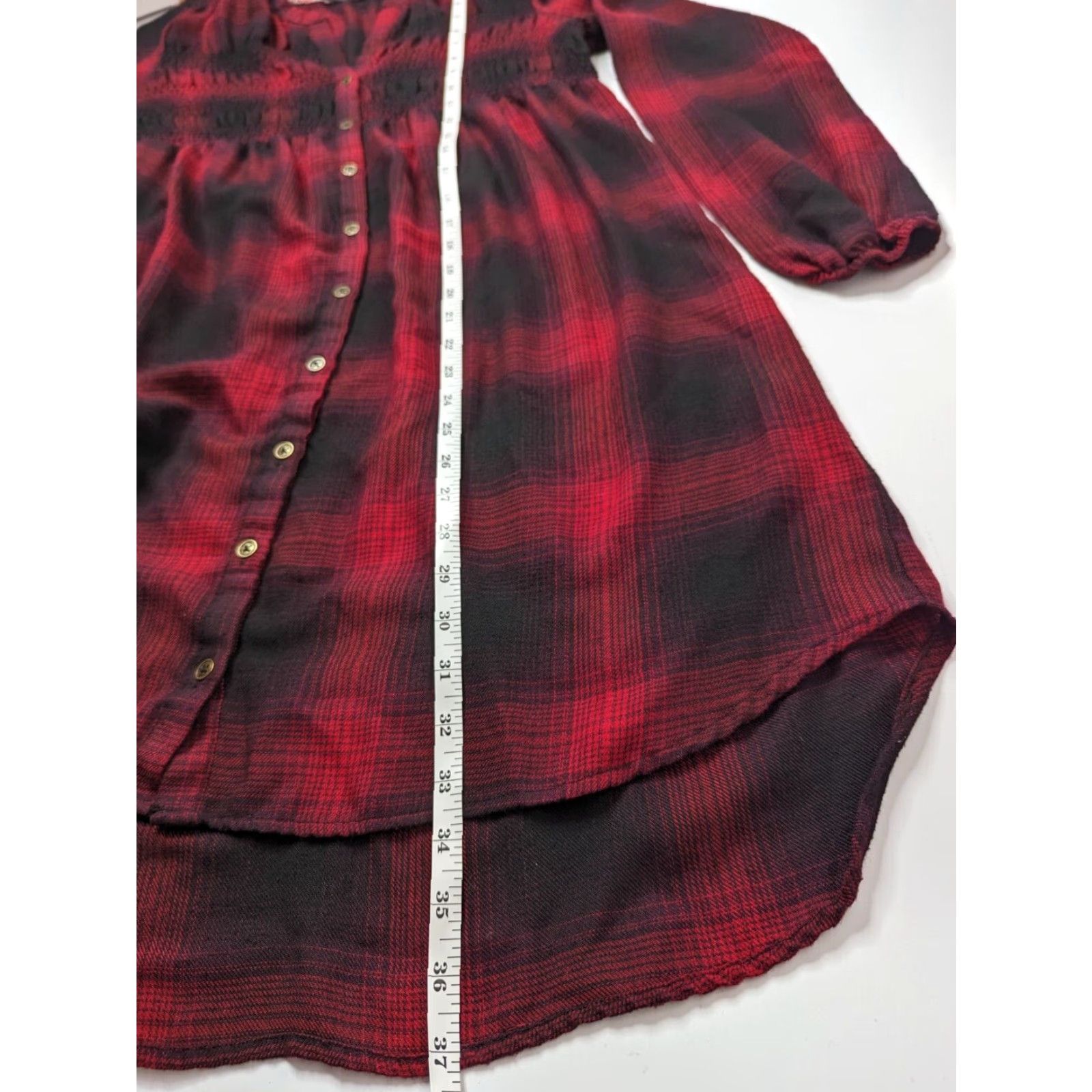 Vintage Knox Rose Dress Women Small Red Plaid Tunic Smocked Boho Chic Relaxed Fit Kn ox Rose"} Size S / US 4 / IT 40 - 5 Thumbnail