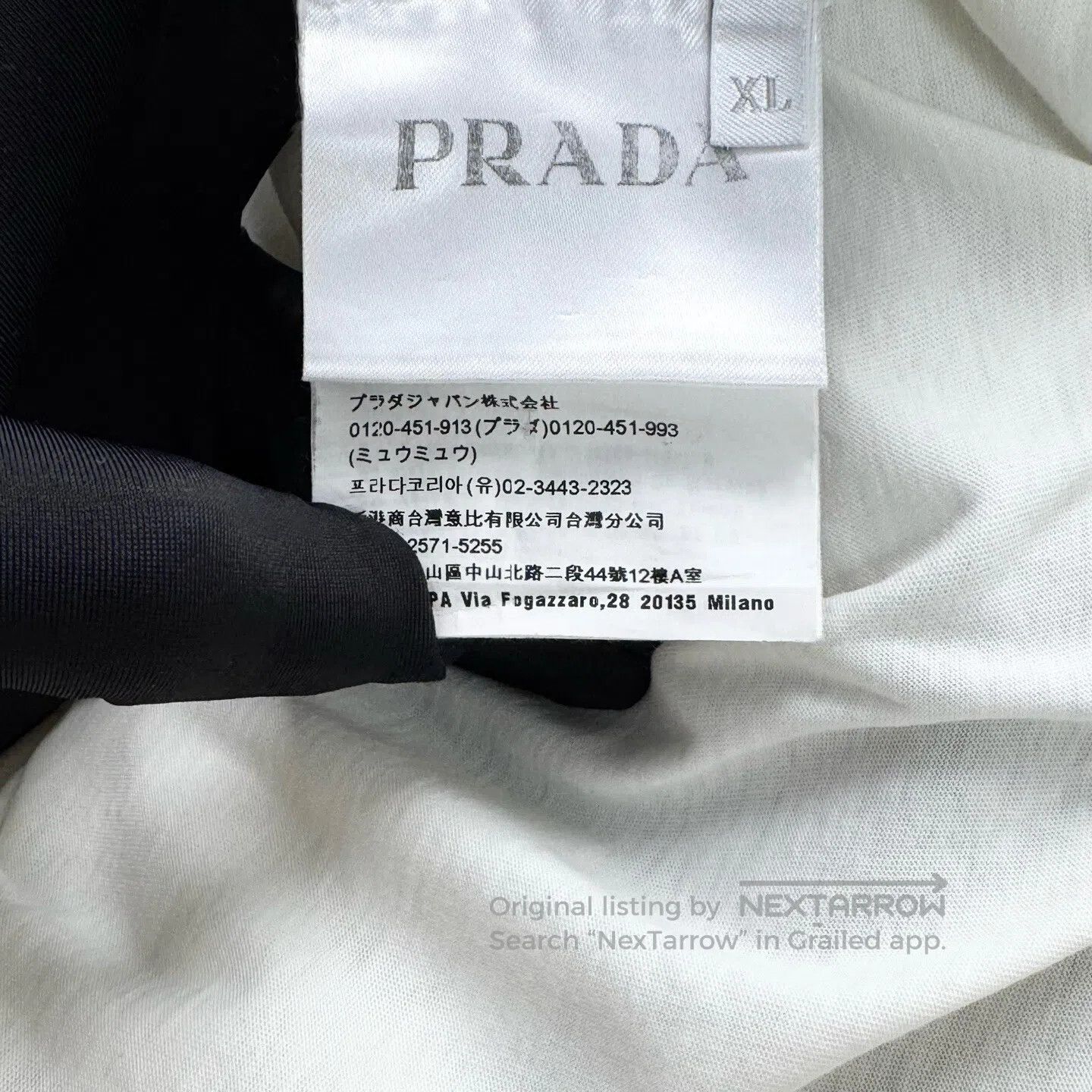 Prada Prada White Back Embossed Patch Triangle Logo Short Sleeve Size US XL / EU 56 / 4 - 5 Thumbnail