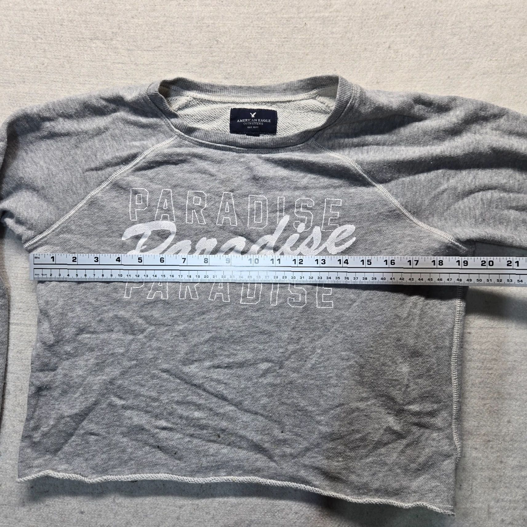 American Eagle Outfitters American Eagle Outfitters Sweater Adult Women S Short Gray Crew Neck Long Sleeve Lightweight Cropped Knit Size S / US 4 / IT 40 - 4 Thumbnail