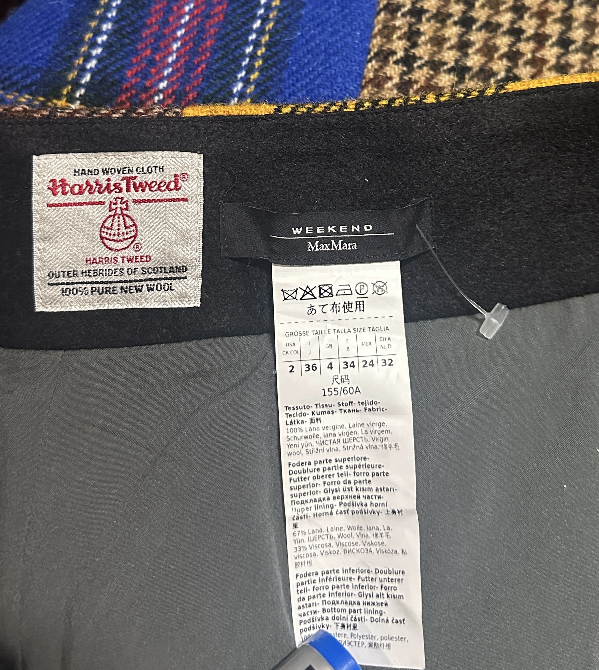 Weekend Max Mara Agoraio Mini Rock Wool Patch Skirt Size 25" / US 0 / IT 36 - 7 Thumbnail