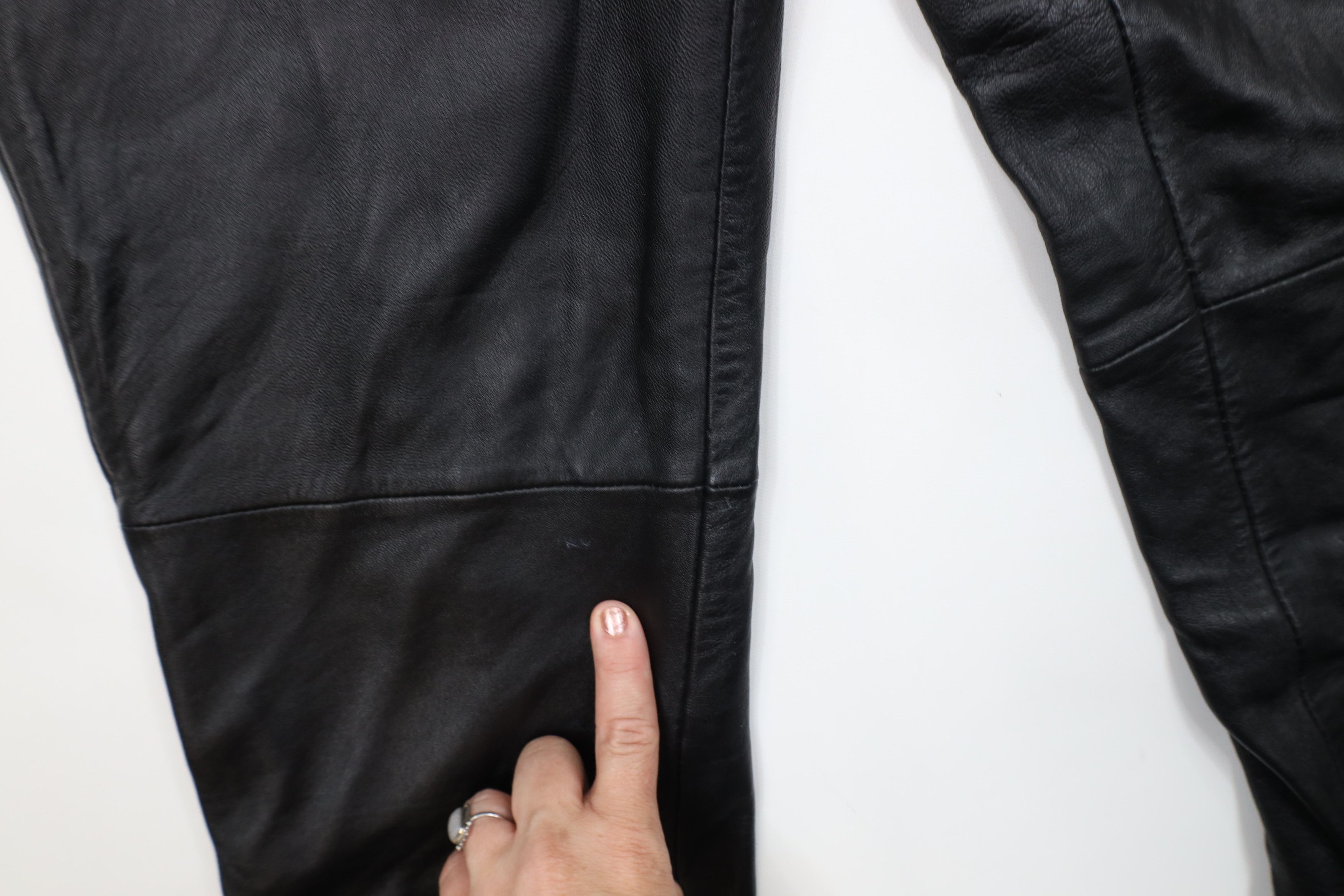 Vintage Vintage 90s Streetwear Soft Lambskin Leather Pants Black Size 27" / US 4 / IT 40 - 7 Thumbnail