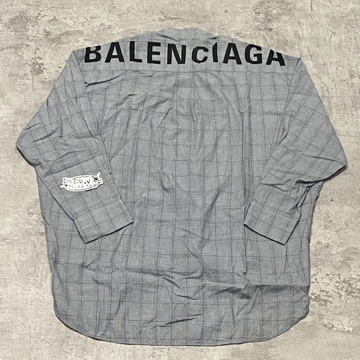 Balenciaga Balenciaga Back Logo Poplin Shirt Check Size XS / US 0-2 / IT 36-38 - 1 Thumbnail
