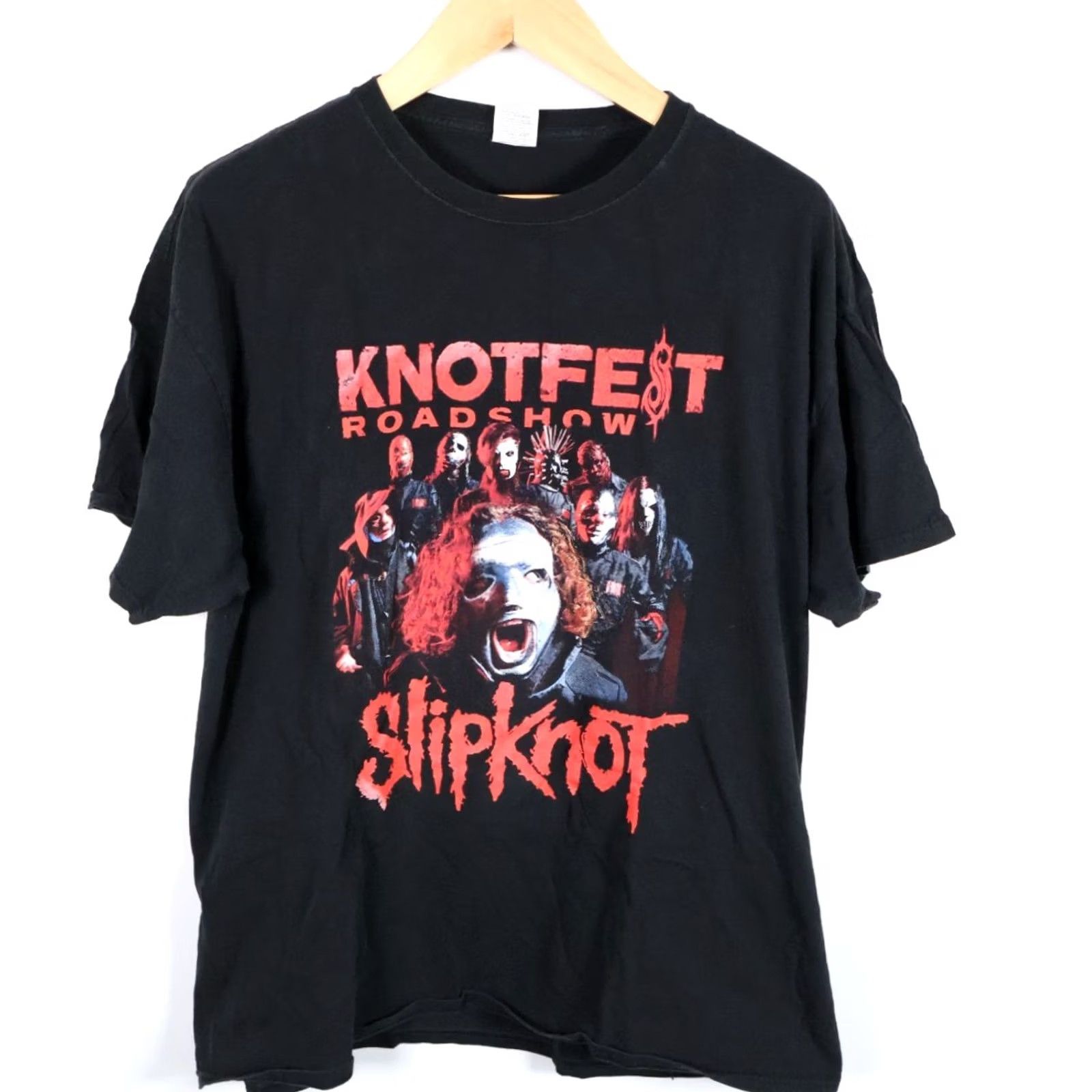 Fruit Of The Loom VINTAGE Slipknot Knotfest Roadshow T-Shirt 2XL Black Double-Sided Metal Shirt Mens Size US XXL / EU 58 / 5 - 2 Thumbnail