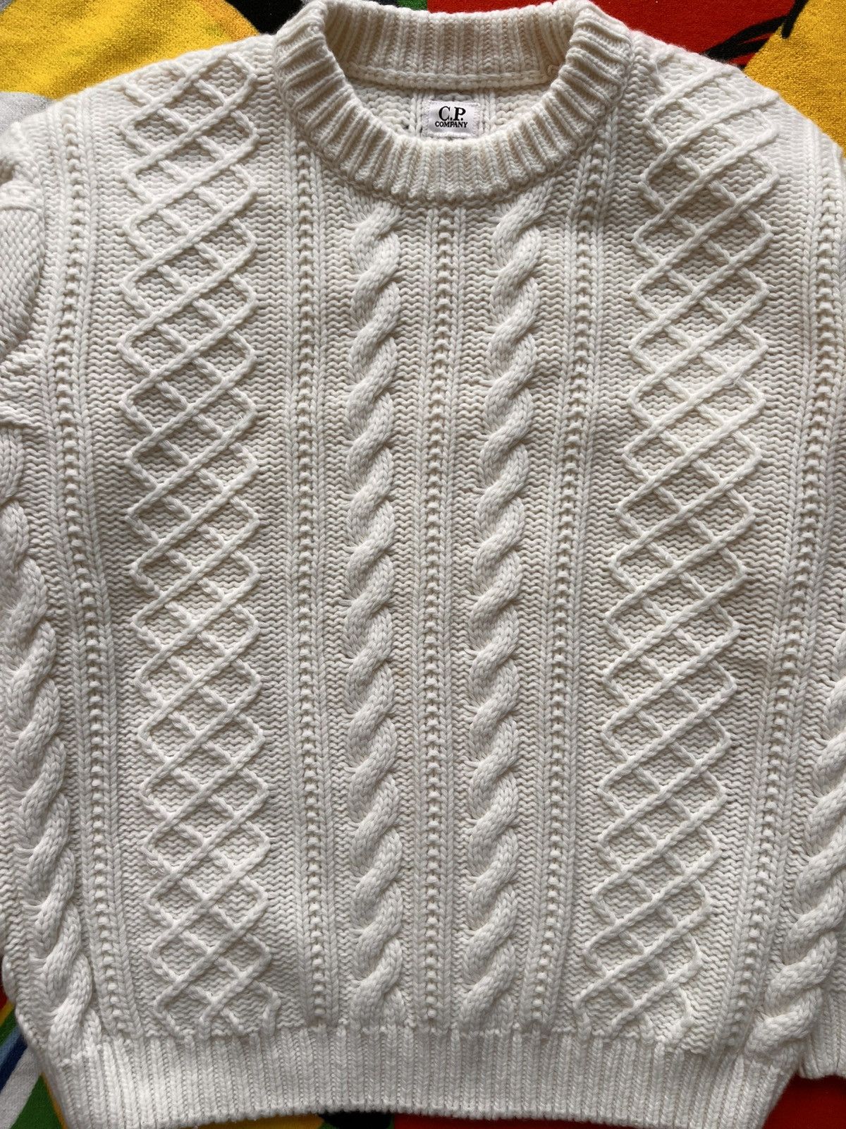 C.P. Company L C.P. Company Cable Knit Sweater Off White pullover jumper Size US L / EU 52-54 / 3 - 3 Thumbnail