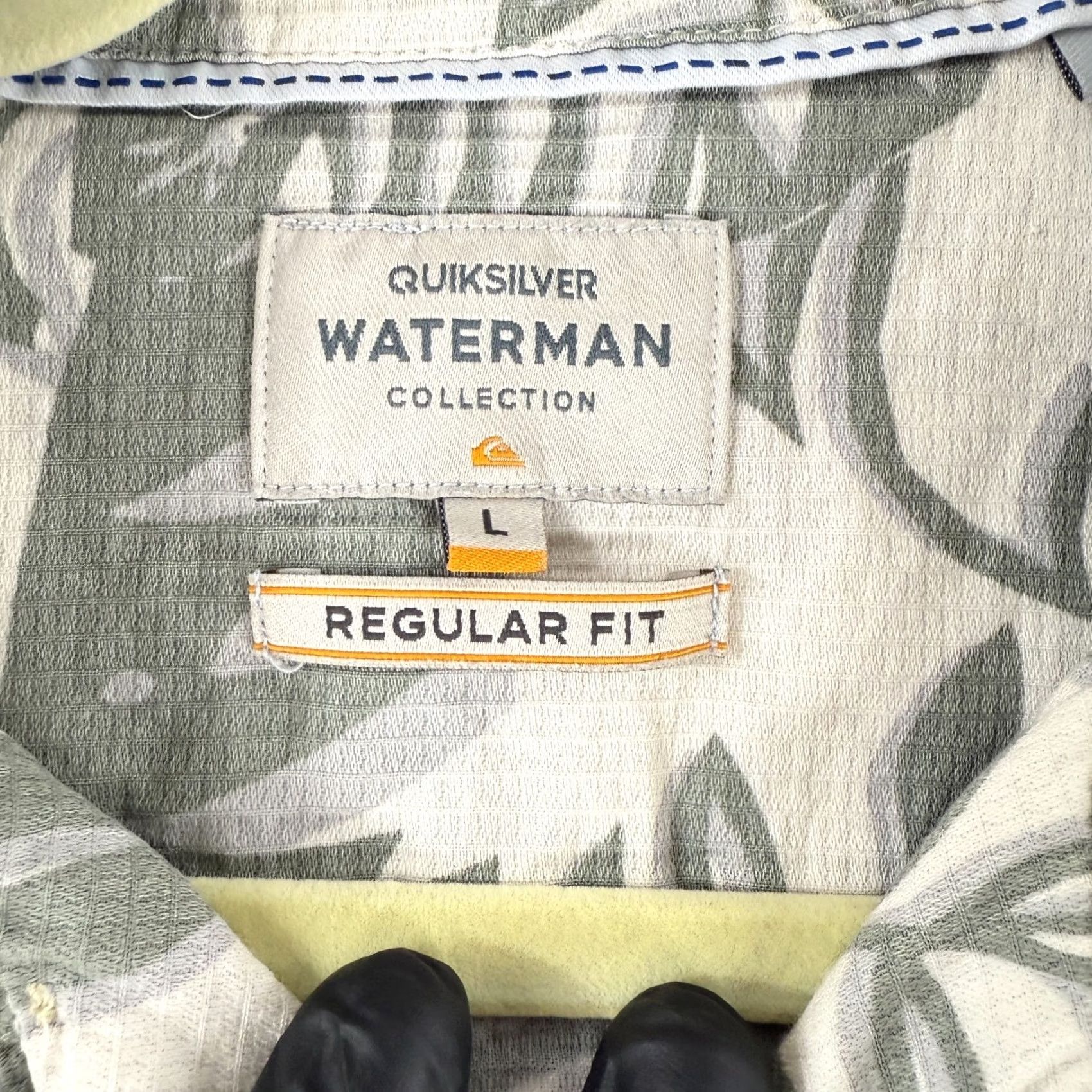 Quiksilver Quiksilver Waterman Collection Shirt Mens Large Green Jungle Life Tropical Camp Button-Up Size US L / EU 52-54 / 3 - 6 Thumbnail