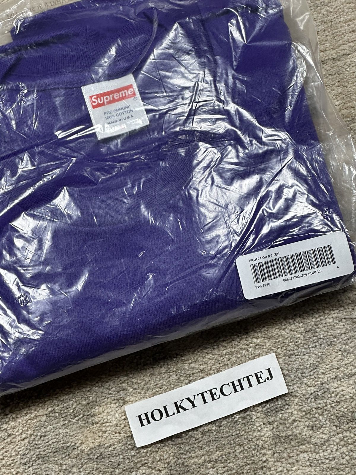 Supreme Supreme Fight For NY Tee - Purple - L - FW23 Size US L / EU 52-54 / 3 - 4 Thumbnail
