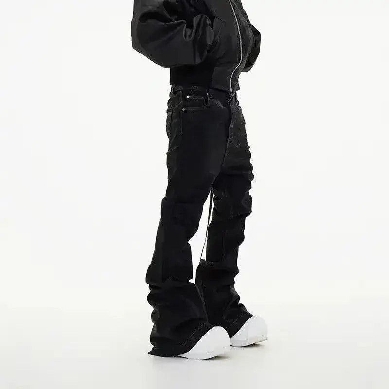 Japanese Brand Street Vintage Rock Brushed Wax Coated Micro Flare Y2K Jeans Size US 32 / EU 48 - 5 Thumbnail