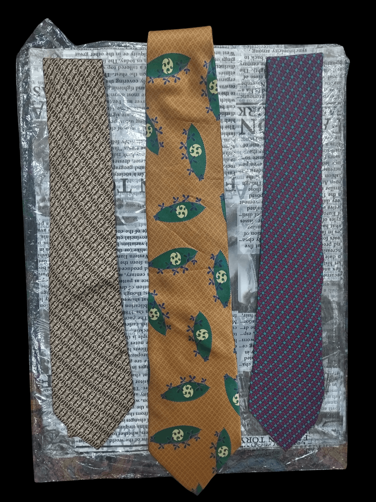The Tie Bar × Vintage Lot of 3 VTG CELINE GIORGIO ARMANI & PIERRE BALMAIN NECKTIE Size ONE SIZE - 1 Thumbnail