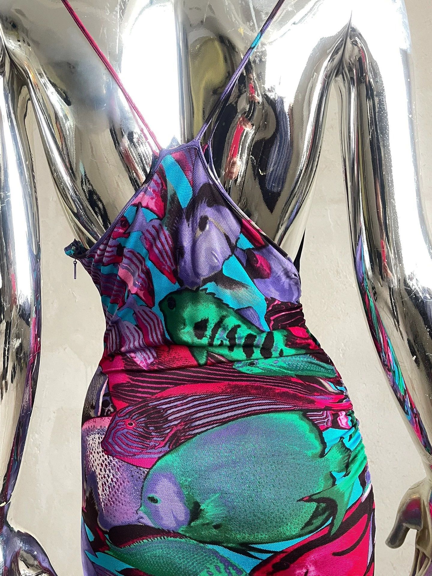 Versus VERSUS Vintage Tropical Fish Strapless Dress Size M / US 6-8 / IT 42-44 - 3 Thumbnail