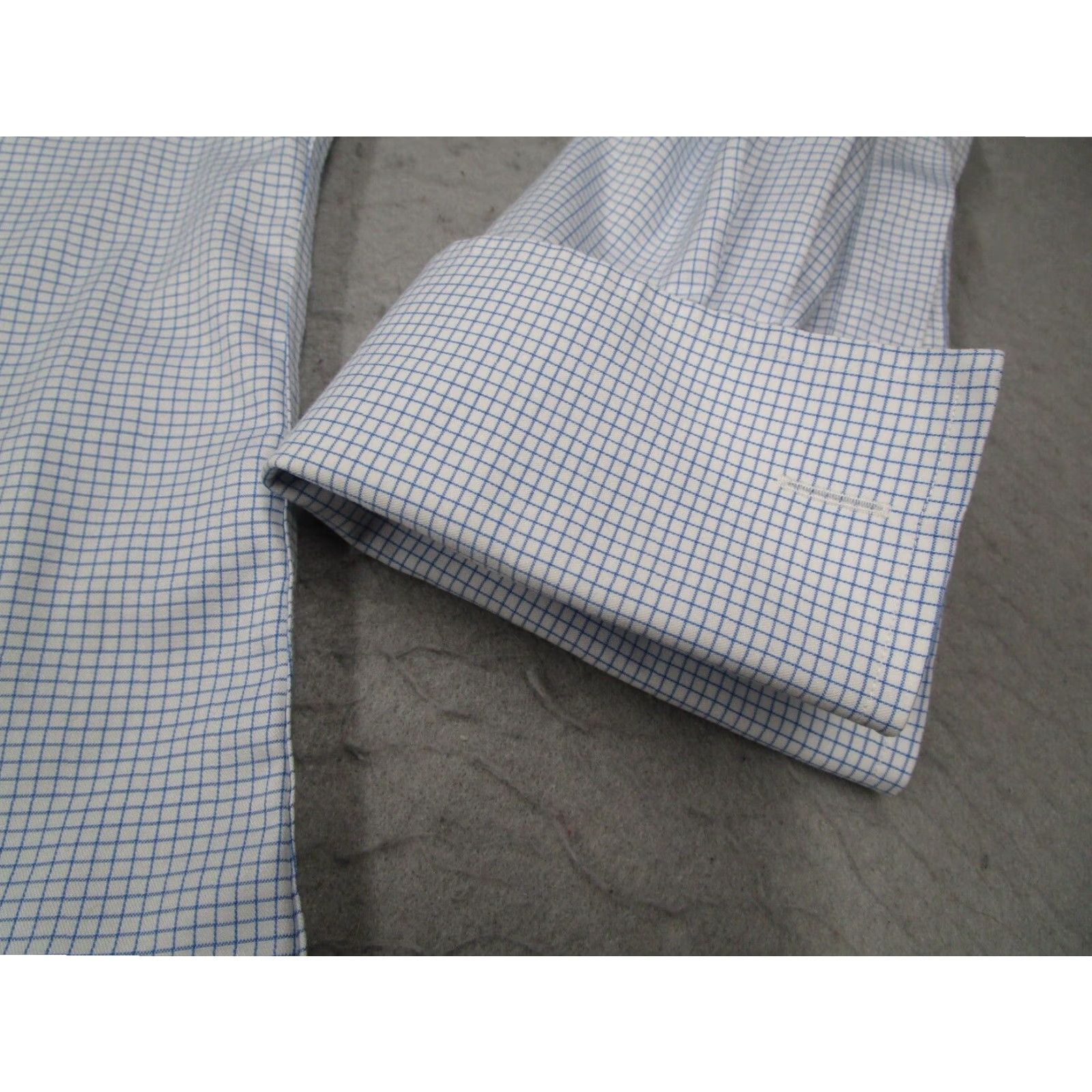 Charles Tyrwhitt Charles Tyrwhitt Slim Fit Blue Check Dress Shirt Mens 36 17.5 French Cuff Cotton Non Iron Size 36R - 5 Thumbnail