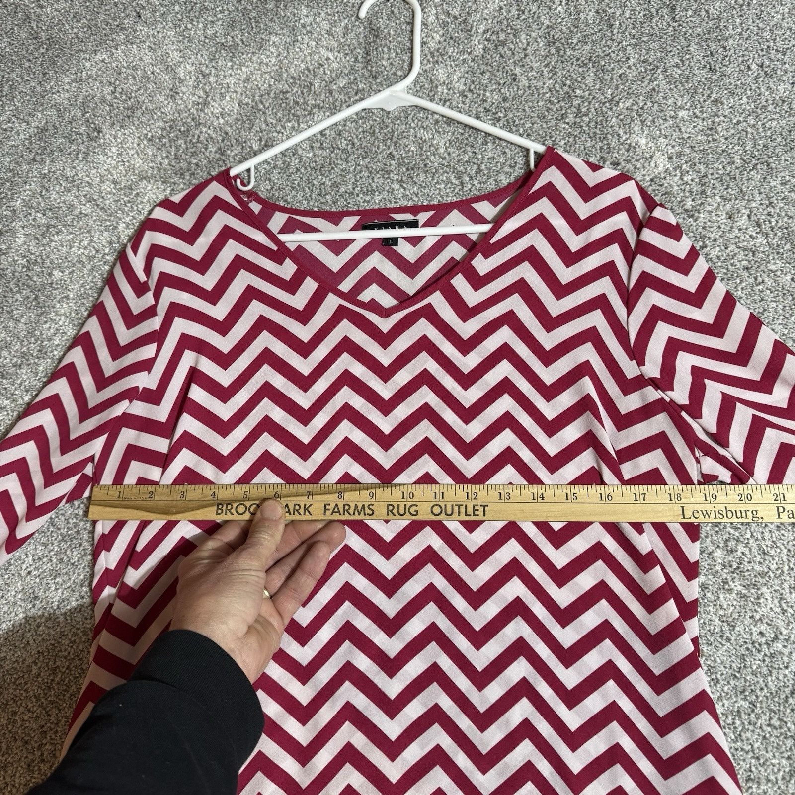 Other Boho Blouse Womens Large Chevron Retro Psychedelic Hippie Size L / US 10 / IT 46 - 3 Thumbnail