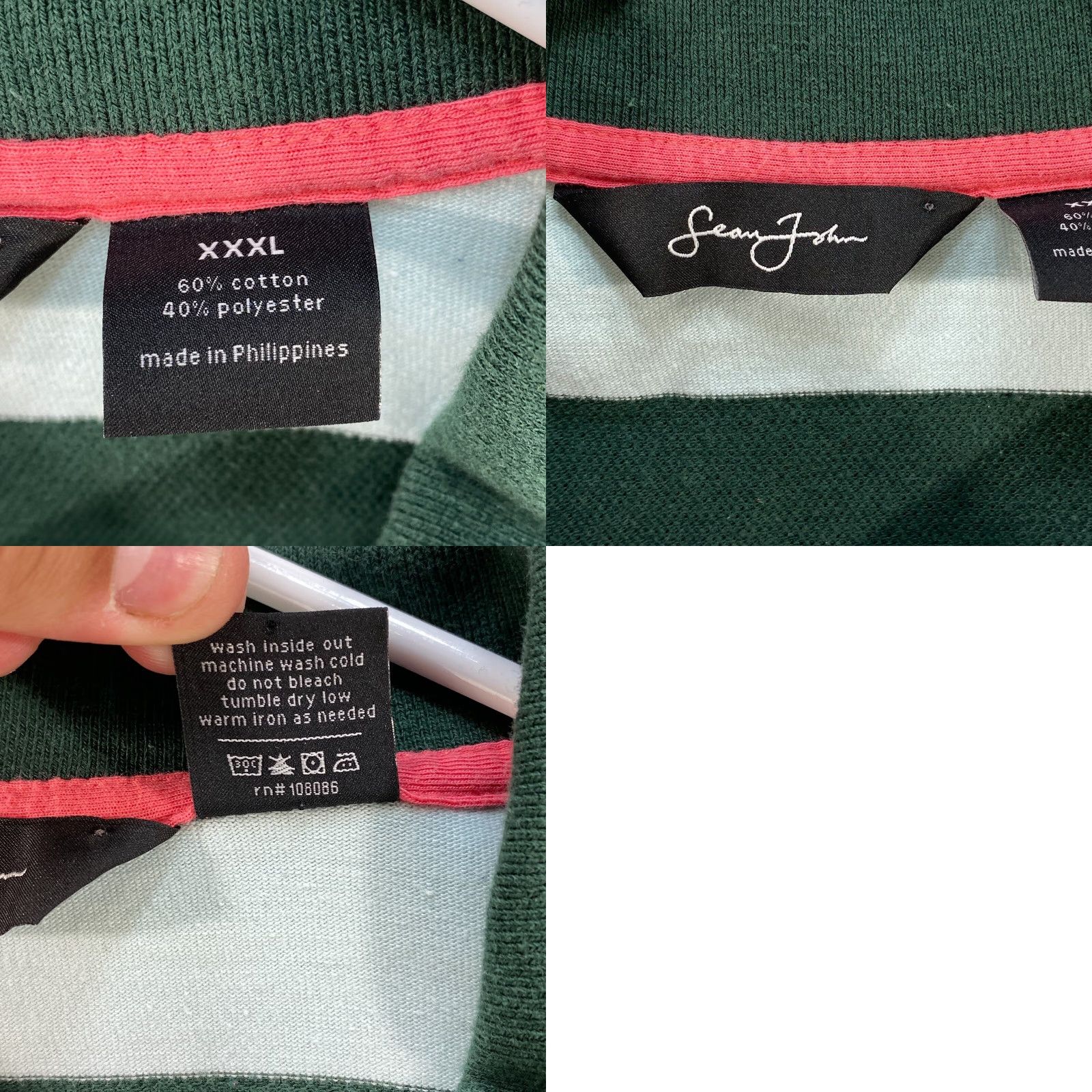 Sean John VINTAGE Sean John Polo Shirt Mens 3XL XXXL Green Striped Short Sleeve Embroidered Size US XXL / EU 58 / 5 - 8 Thumbnail