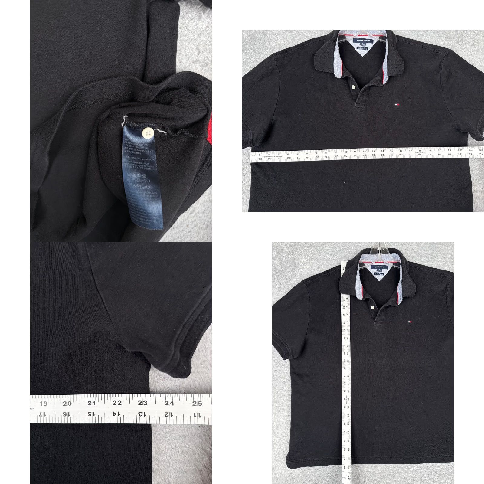 Tommy Hilfiger Tommy Hilfiger Polo Shirt Men Extra Large Black Slim Fit Short Sleeve Cotton Size US XL / EU 56 / 4 - 8 Thumbnail