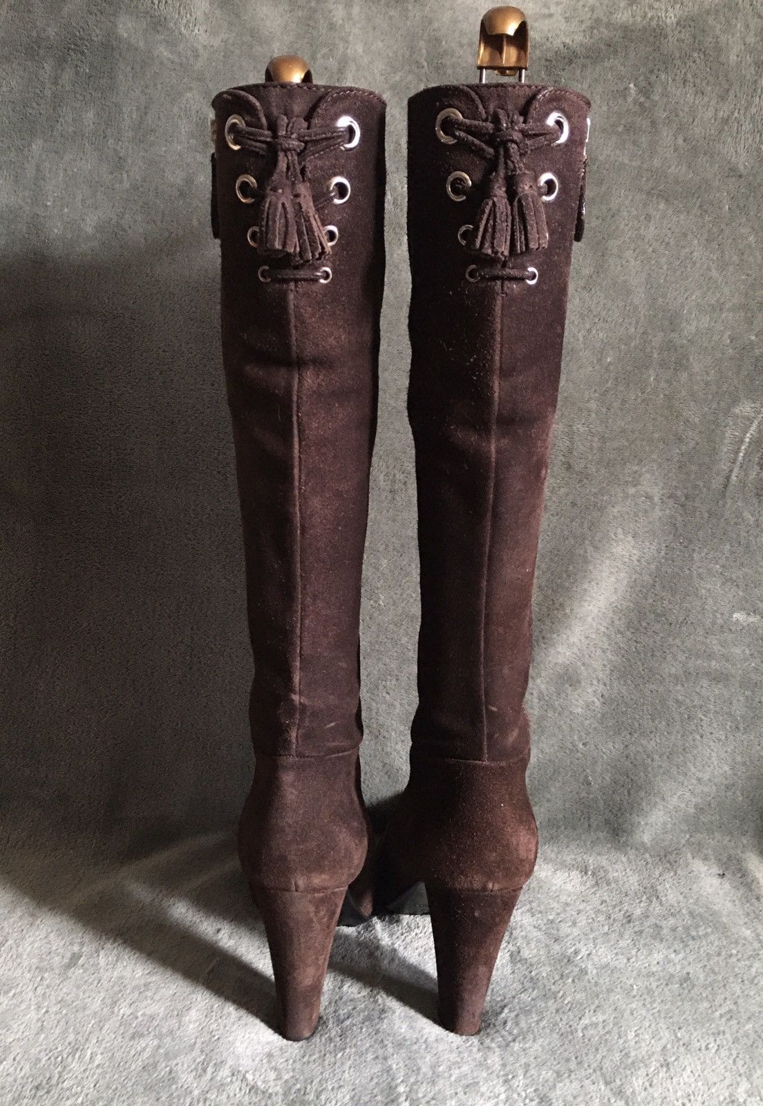Car Shoe Original Car Shoe by Prada Brown Suede Boots Heels EU 36.5 Size US 6.5 / IT 36.5 - 4 Thumbnail