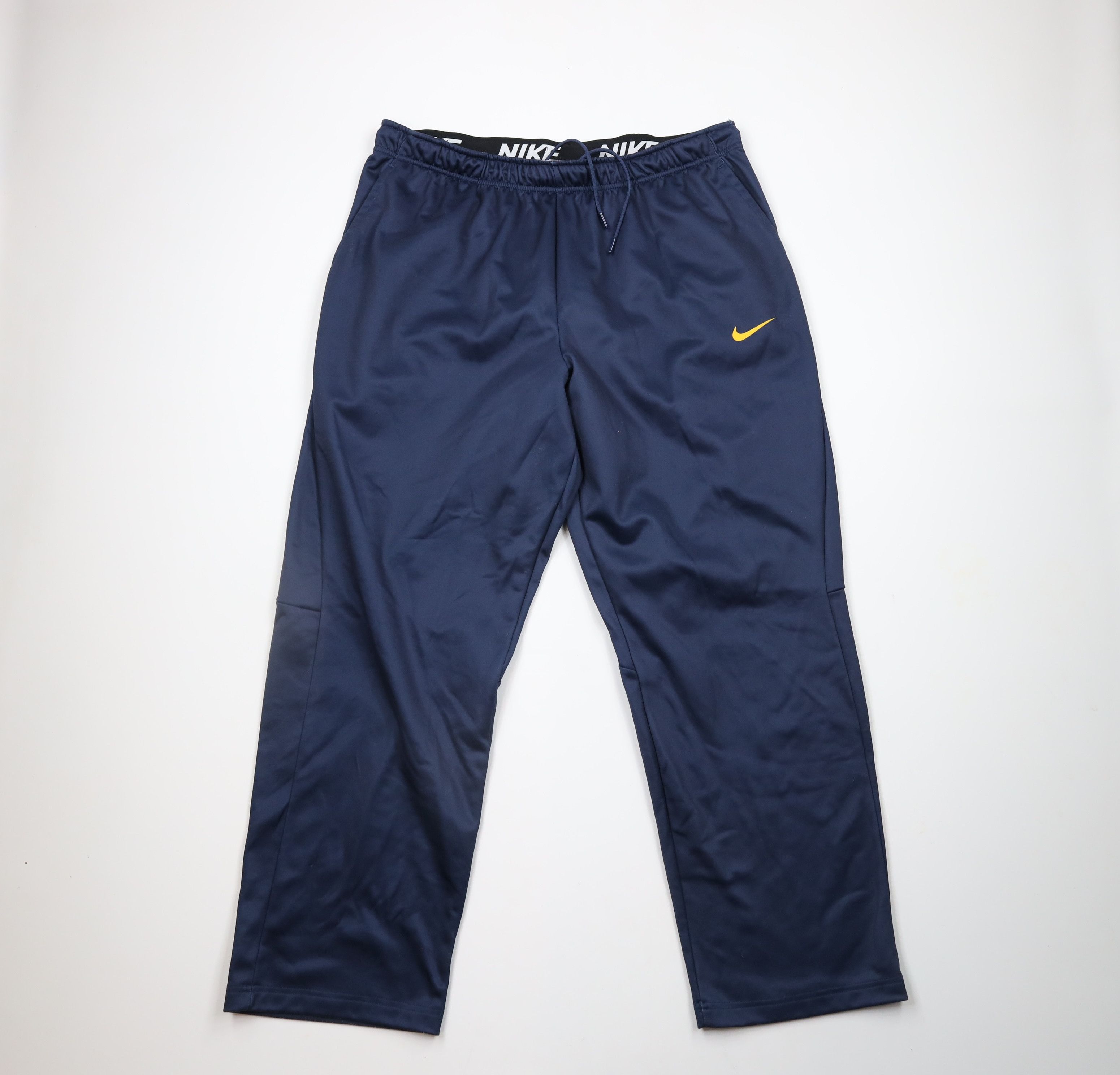 Nike × Vintage Vintage Nike Mini Swoosh Wide Leg Sweatpants Pants Blue Size US 42 / EU 58 - 1 Thumbnail