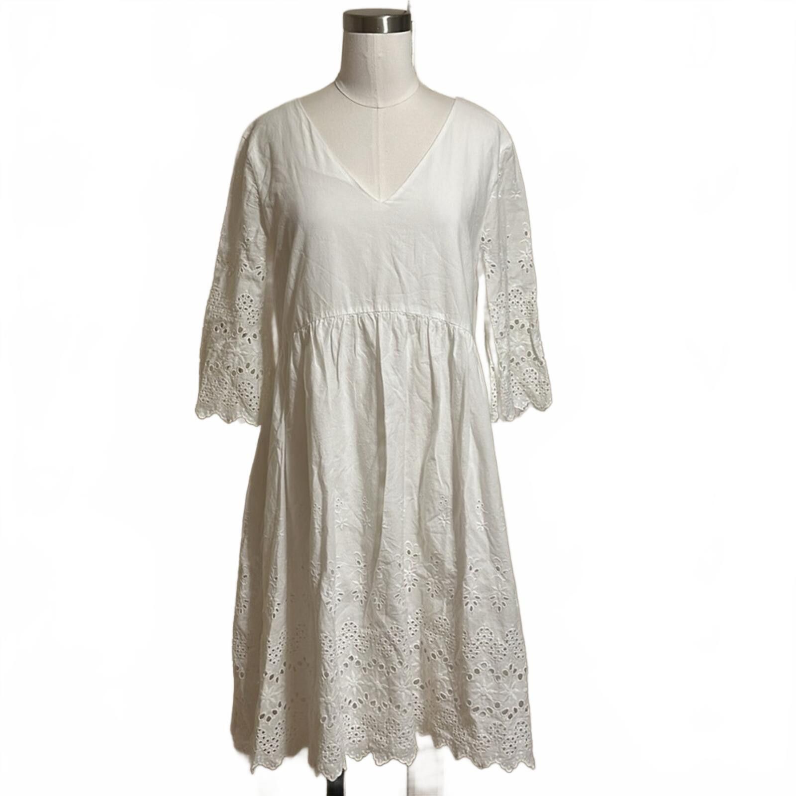 Madewell Eyelet Lattice Dress Size M / US 6-8 / IT 42-44 - 5 Thumbnail