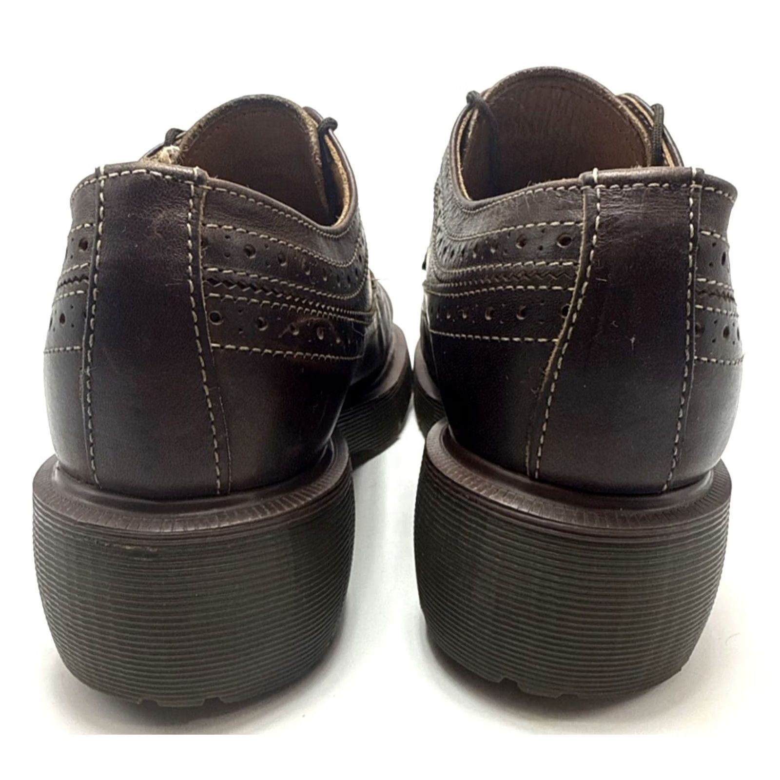 Dr. Martens VINTAGE Dr. Martens Brogues Made In England Mens 7 Womens 8.5 Wingtip Chunky Platform Brown Leather Grunge 90s Mens Womens Shoes Size US 7 / IT 37 - 5 Thumbnail