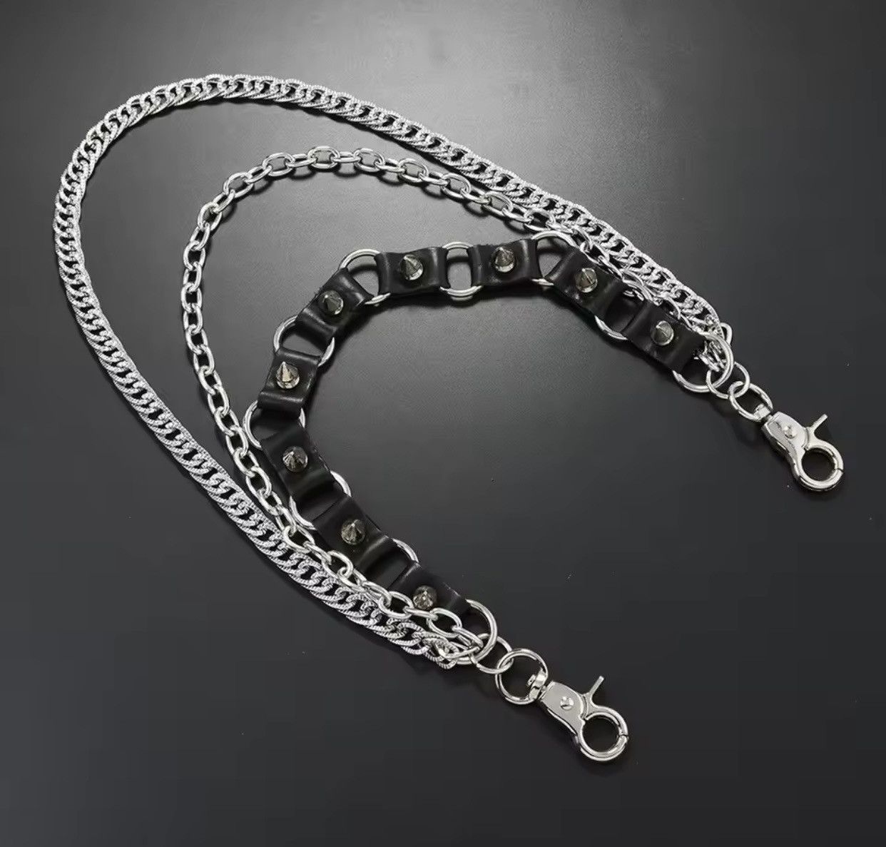 Jewelry Punk style multi-layer spiky jeans waist chain Size ONE SIZE - 2 Thumbnail
