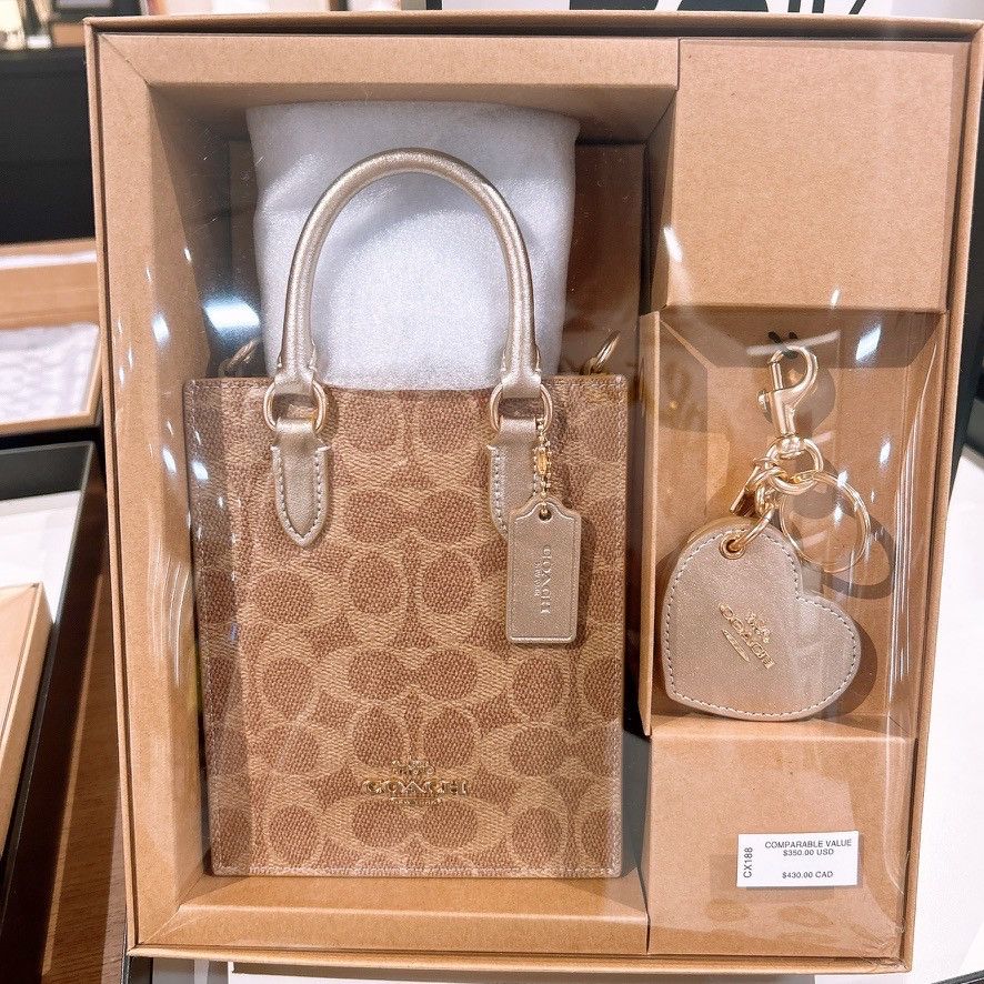 Coach Boxed Mini Tote Bag And Mirror Bag Charm Set CX188 Size ONE SIZE - 1 Thumbnail