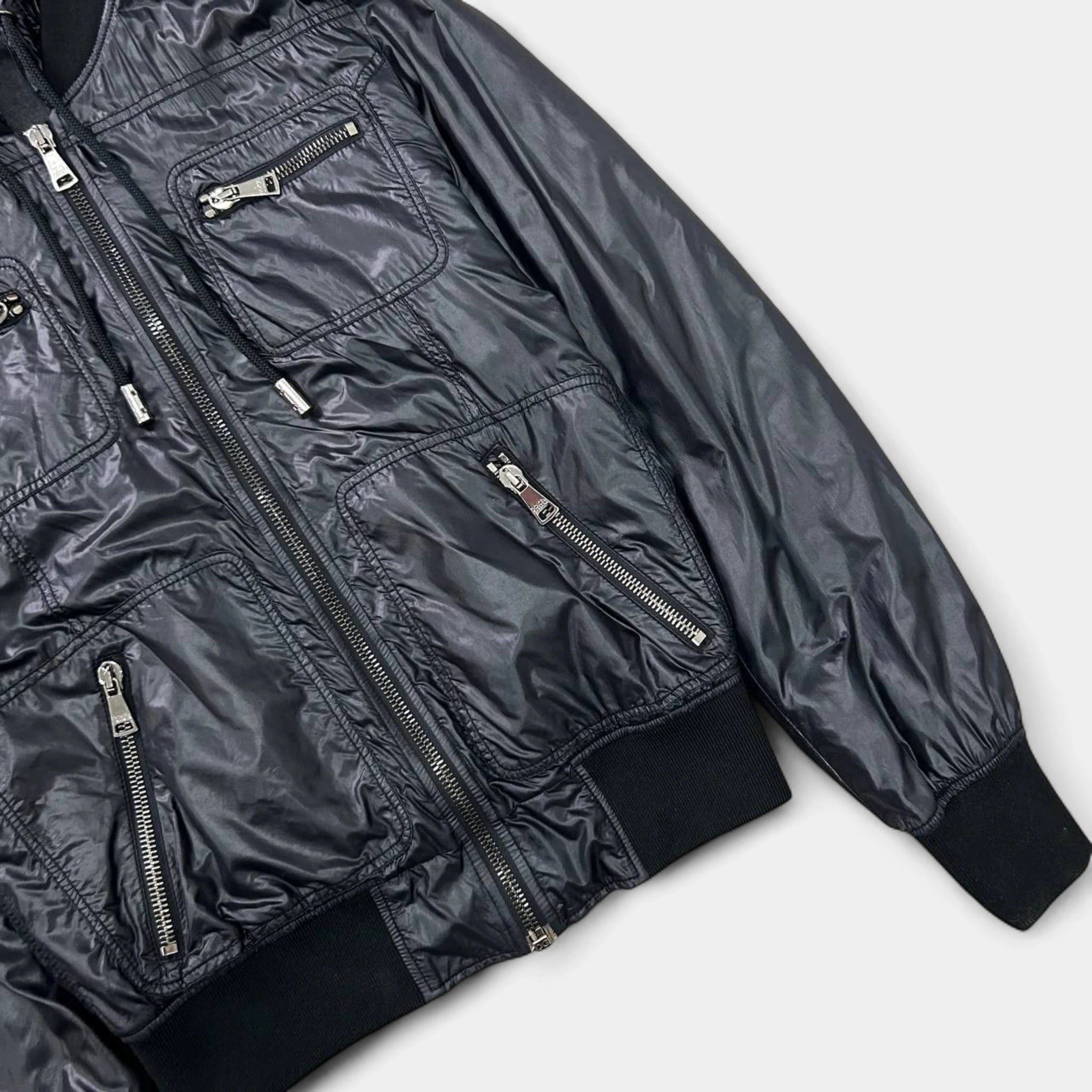 Dolce & Gabbana Dolce & Gabbana Utilitarian Navy Blue Hooded Bomber Jacket Size US M / EU 48-50 / 2 - 2 Thumbnail