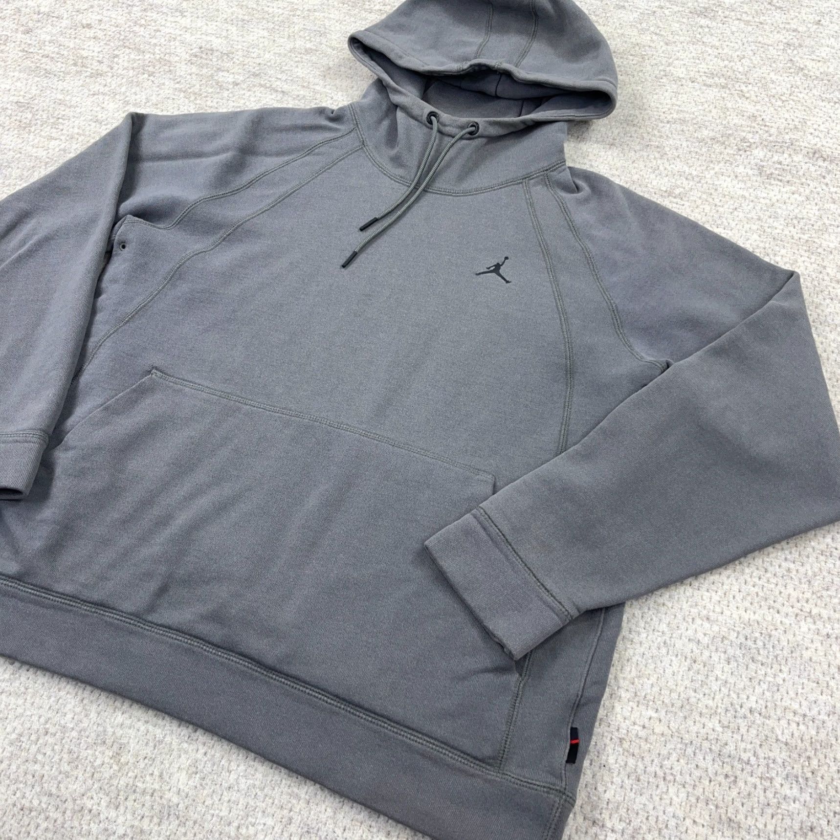 Jordan Brand Jordan Hoodie Men L Gray Black Sweatshirt Jump Man Air Y2K Adult Mock Neck Hooded Graphic Print Pockets Logo Size US L / EU 52-54 / 3 - 4 Thumbnail