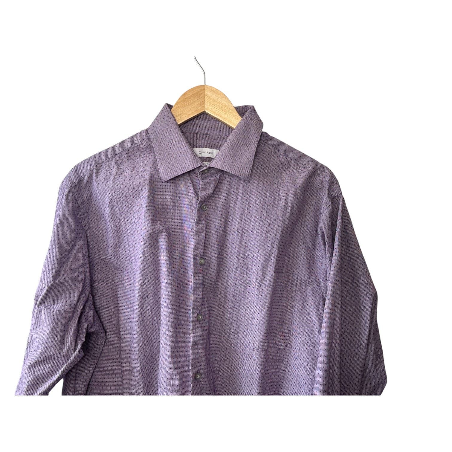 Calvin Klein Calvin Klein Purple Dot Regular Fit Shirt Men's XL 17 34/35 Size US XL / EU 56 / 4 - 2 Thumbnail
