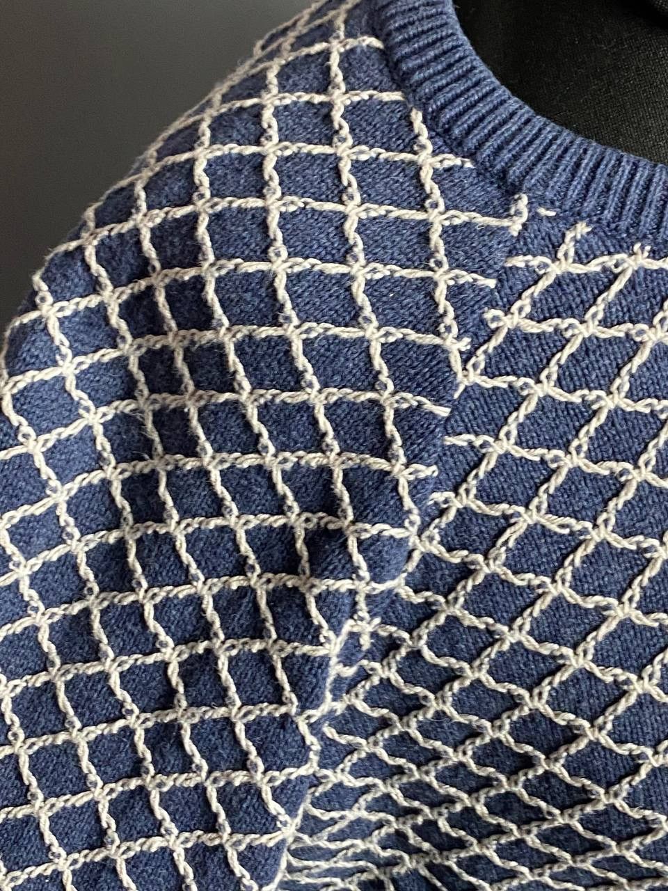 Barbour Barbour Sweater Openwork Lattice Knit Union Jack Patch Sz M Size M / US 6-8 / IT 42-44 - 4 Thumbnail
