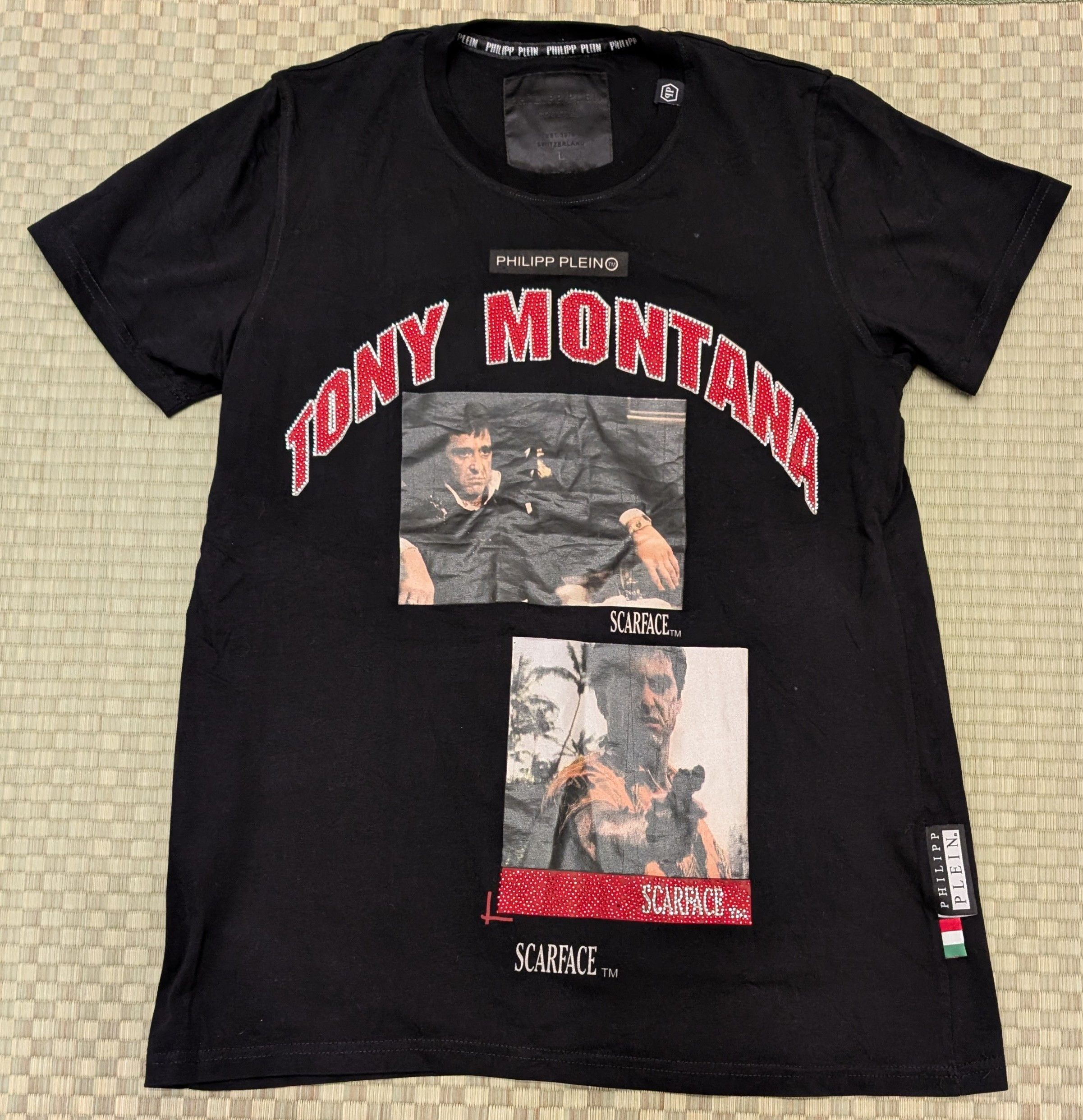 Philipp Plein RARE Philipp Plein Tony Montana Scarface Crystal T-shirt Size US L / EU 52-54 / 3 - 1 Thumbnail