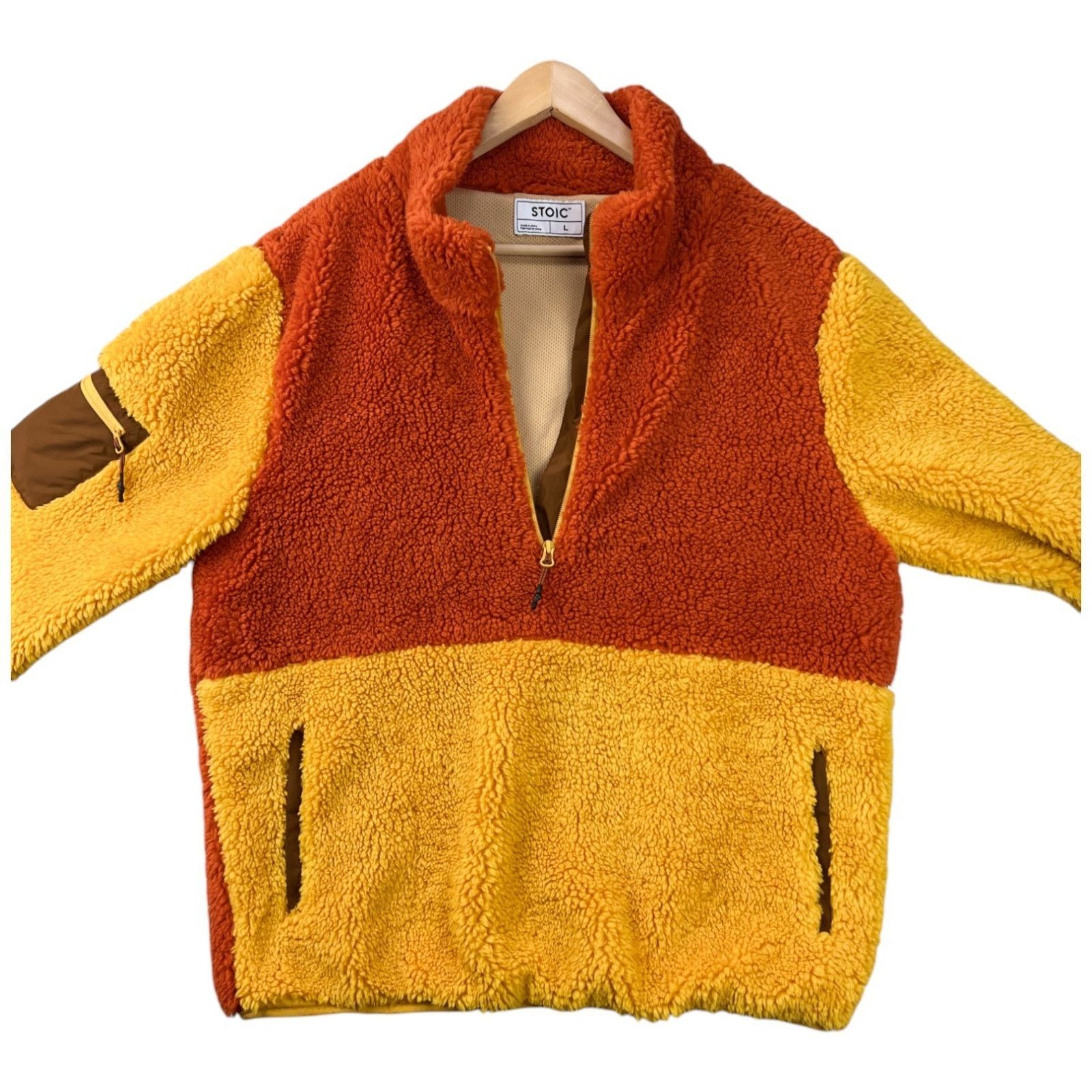 Stoic Stoic Mens MTN Pullover 1/2 Zip Sherpa Rust Yellow Fleece Lg Size US L / EU 52-54 / 3 - 4 Thumbnail