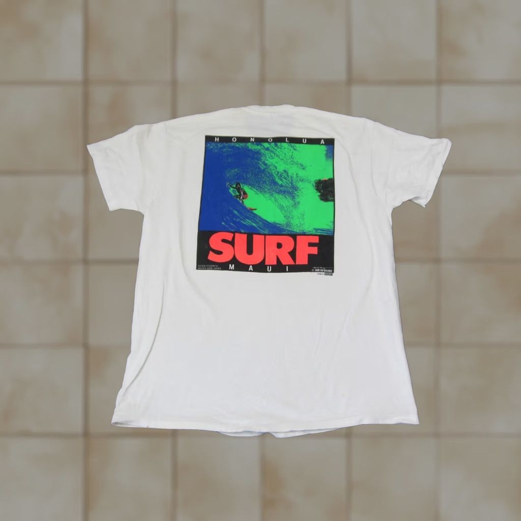 Vintage VINTAGE Maui Surf Shirt Extra Large XL White Tropo Honolua Made in USA 80s Mens Size US XL / EU 56 / 4 - 1 Thumbnail