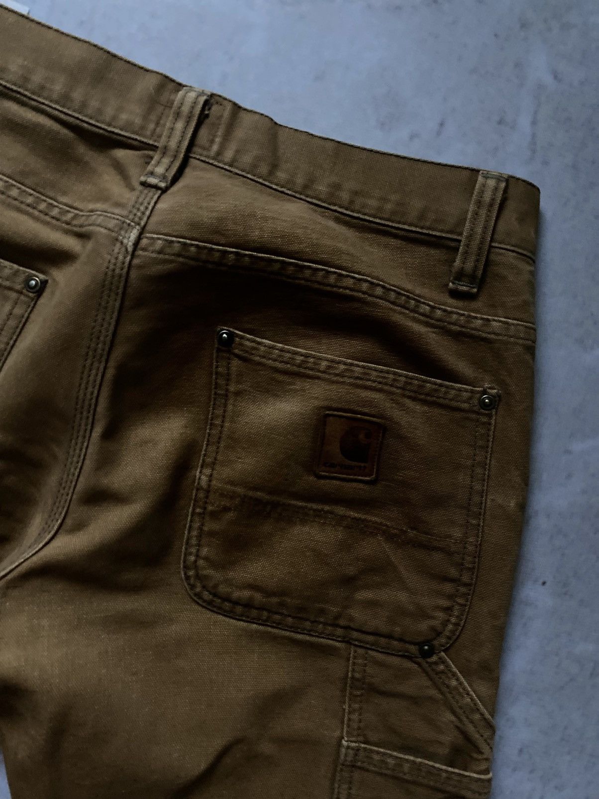 Carhartt × Vintage RARE Vintage 90s Carhartt Brown Denim Carpenter Pants Hype Size US 29 - 8 Thumbnail