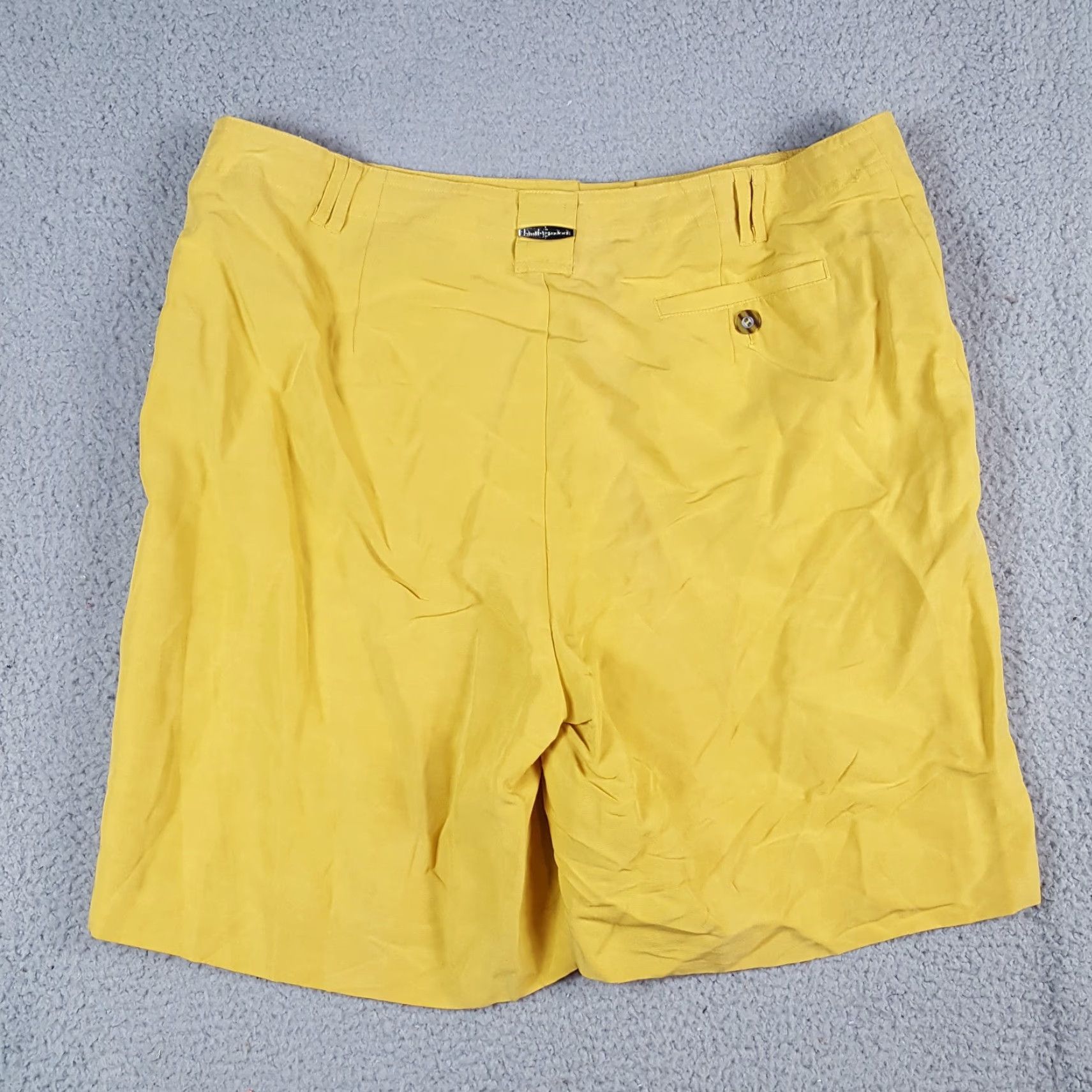 Vintage Y2K Yellow Breathable Linen Golf Chinos Size 14 Preppy Tennis Bermuda Shorts VTG Size 36" / US 14 / IT 50 - 7 Thumbnail