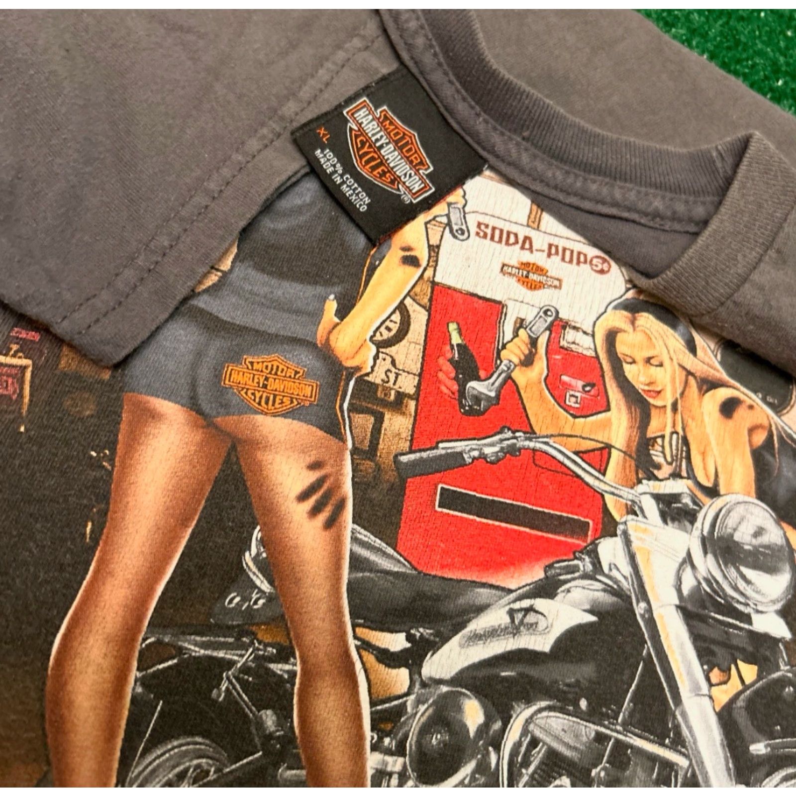 Harley Davidson VINTAGE Harley-Davidson T-Shirt Men XL Gray 90s Biker Grunge Hip Hop Motorcycle Punk USA Y2K Logo Shirt Size US XL / EU 56 / 4 - 3 Thumbnail