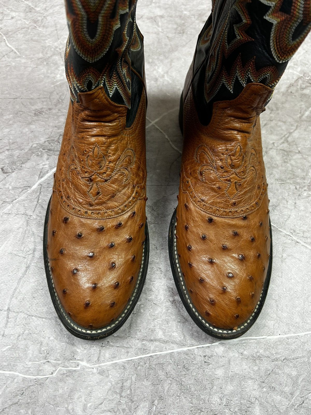 Tony Lama Tony Lama Black brown Ostrich Western Cowboy Boots Size US 9 / EU 42 - 14 Thumbnail