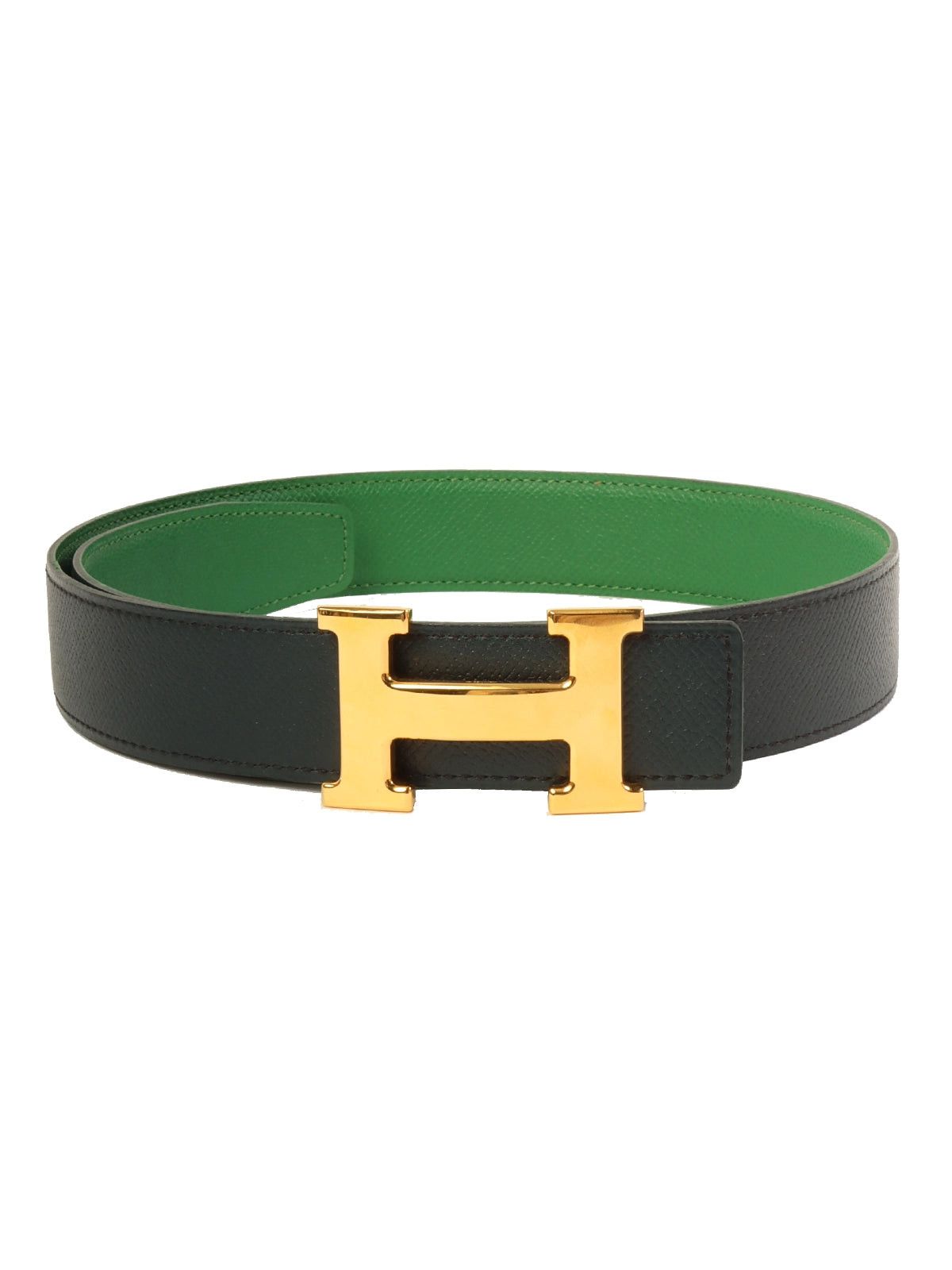 image of Hermes 1998 Made Constance Belt Navy/green in Blue, Women's