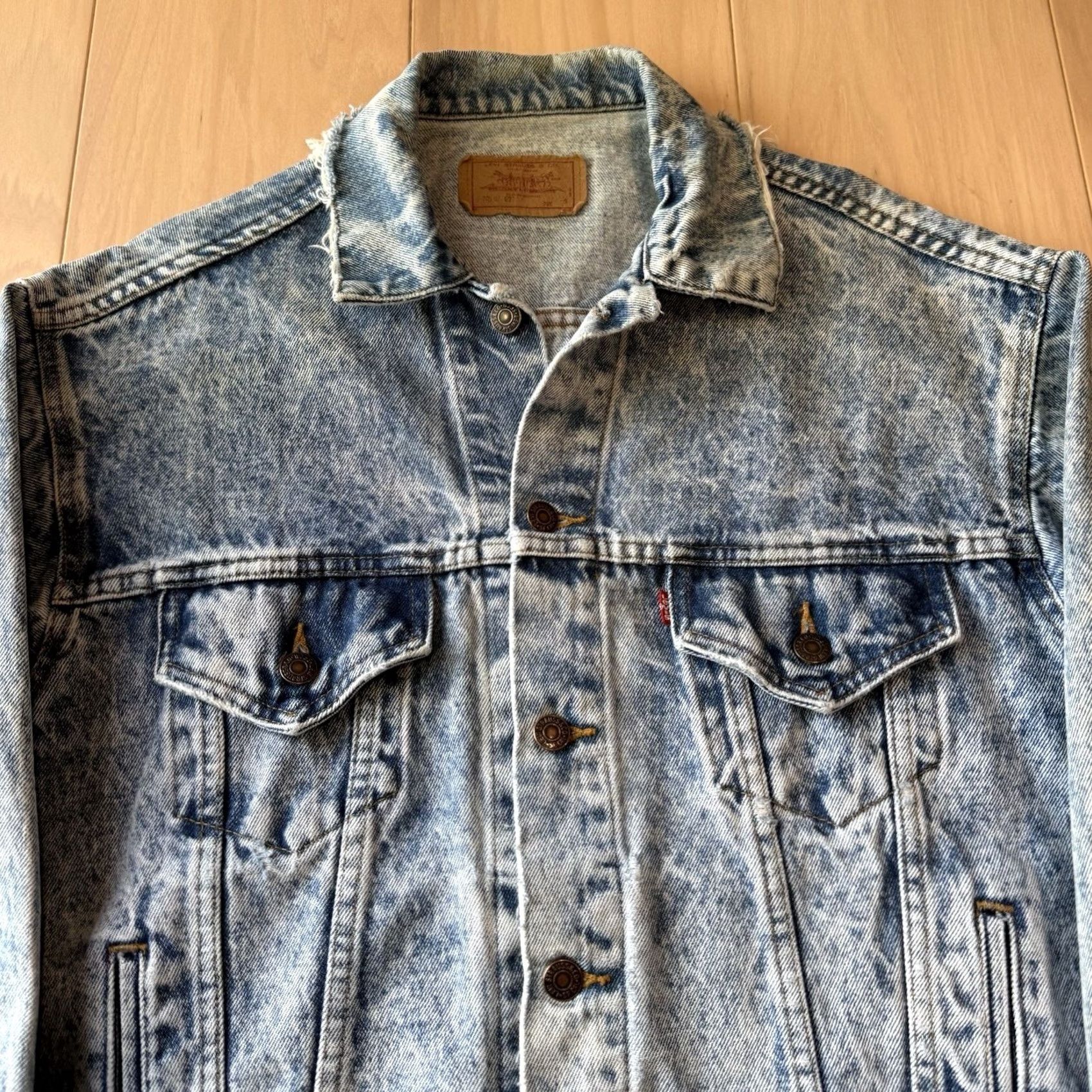 Levi's VINTAGE Levi's Denim Jacket Small Blue Acid Wash Trucker Made USA 80s Workwear Size US S / EU 44-46 / 1 - 3 Thumbnail