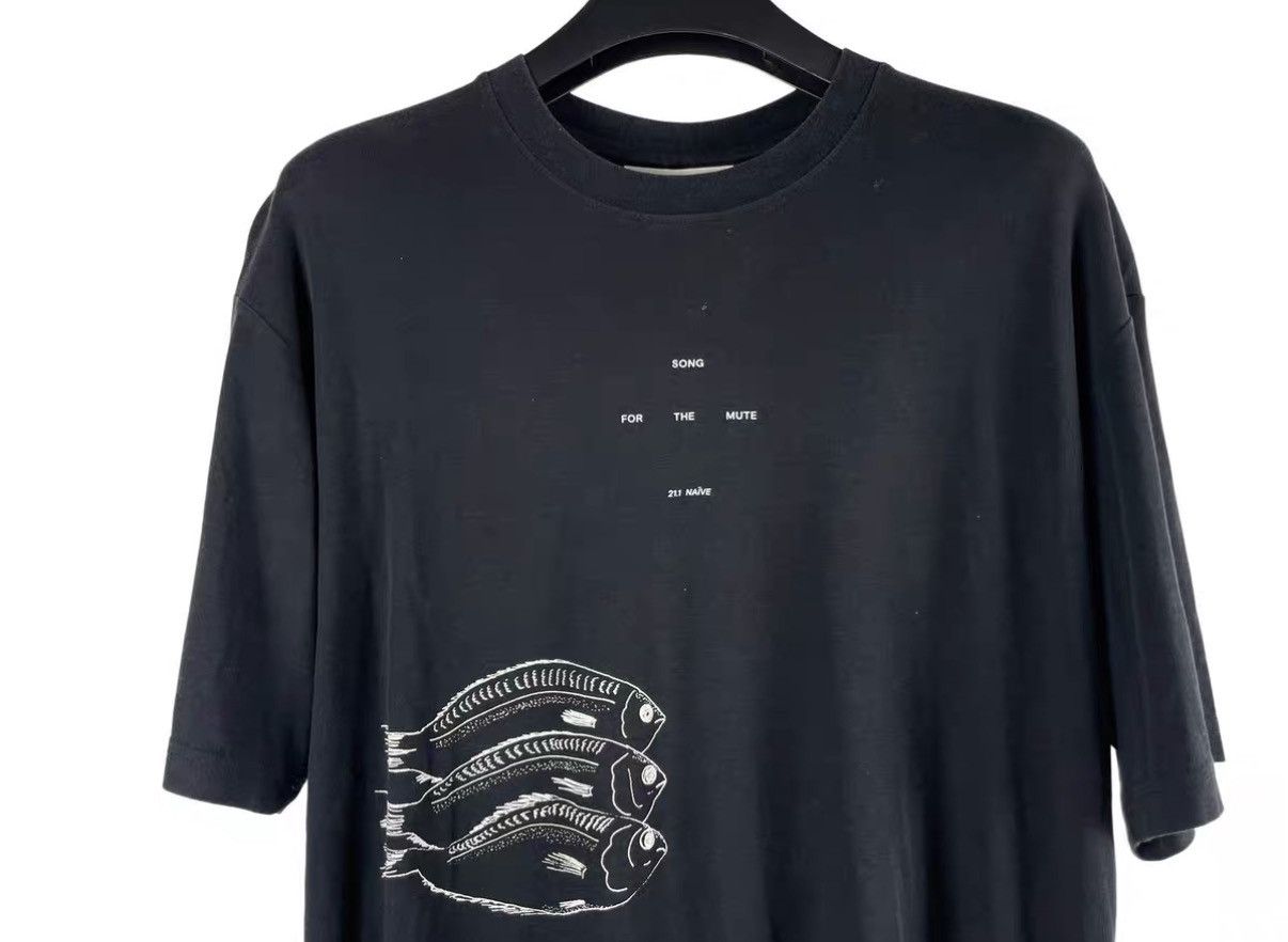 Song For The Mute Song For The Mute Black Fish Print Short Sleeve Tee J31 Size US S / EU 44-46 / 1 - 3 Thumbnail