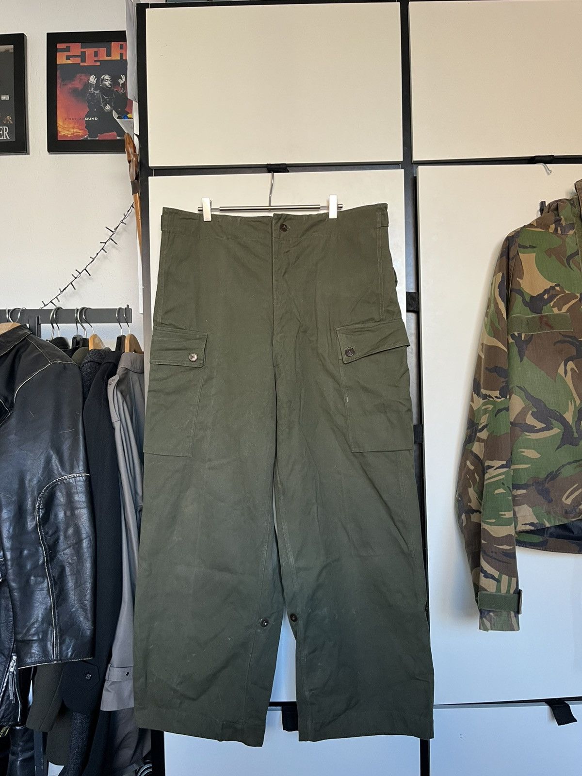 Japanese Brand × Vintage Vintage 1960s Dutch Military Fatigue Heavyweight Cargo Pant Size US 30 / EU 46 - 1 Thumbnail