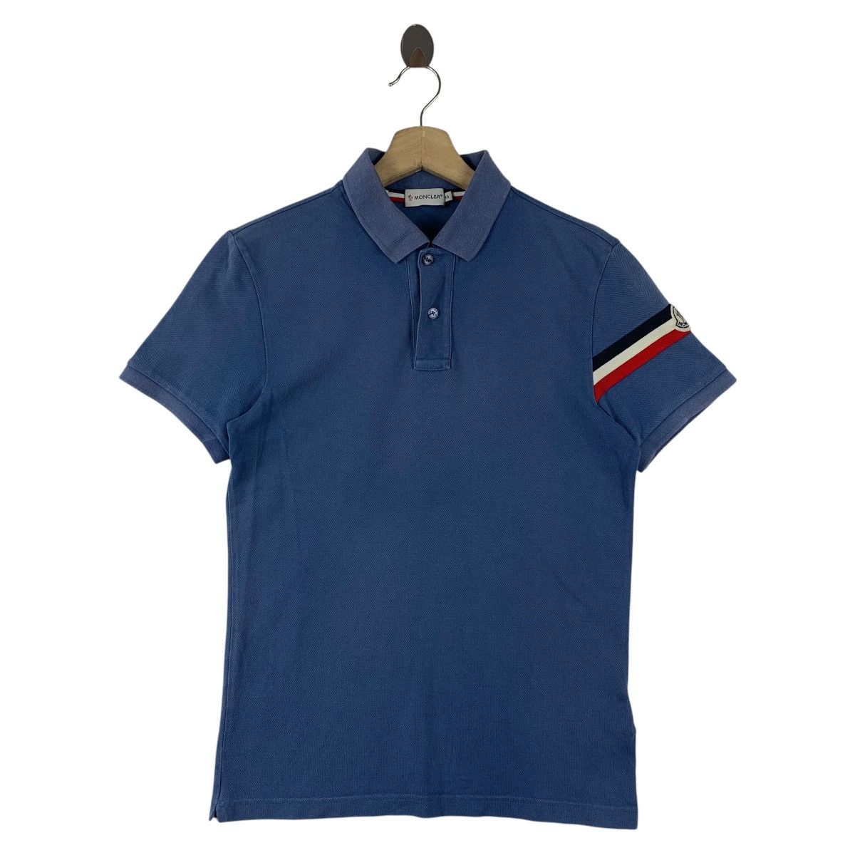 Moncler MONCLER blue polo tee Size US S / EU 44-46 / 1 - 1 Thumbnail
