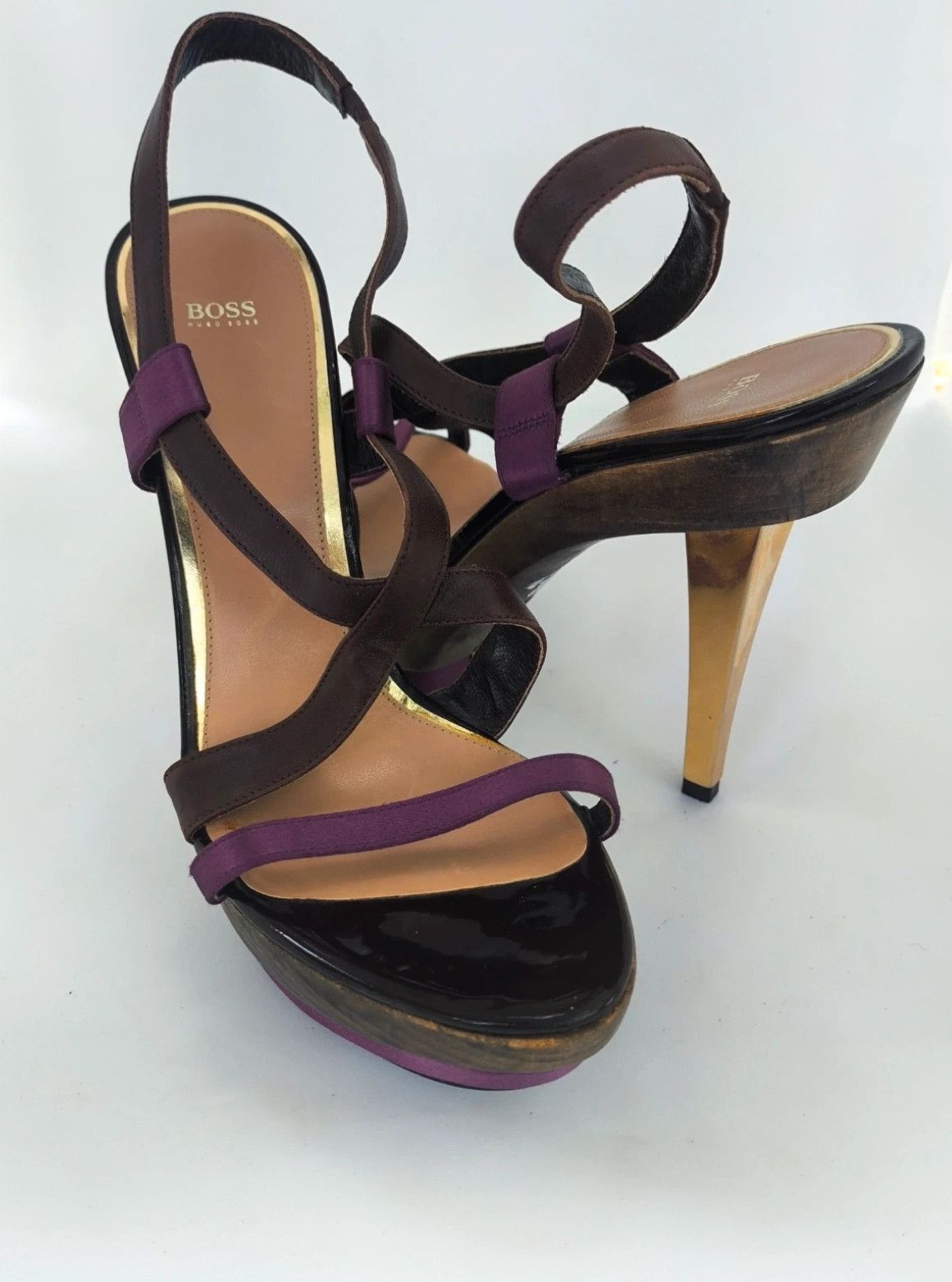 Hugo Boss BOSS Heeled Sandals Platform Leather EU 39 Size US 9 / IT 39 - 1 Thumbnail
