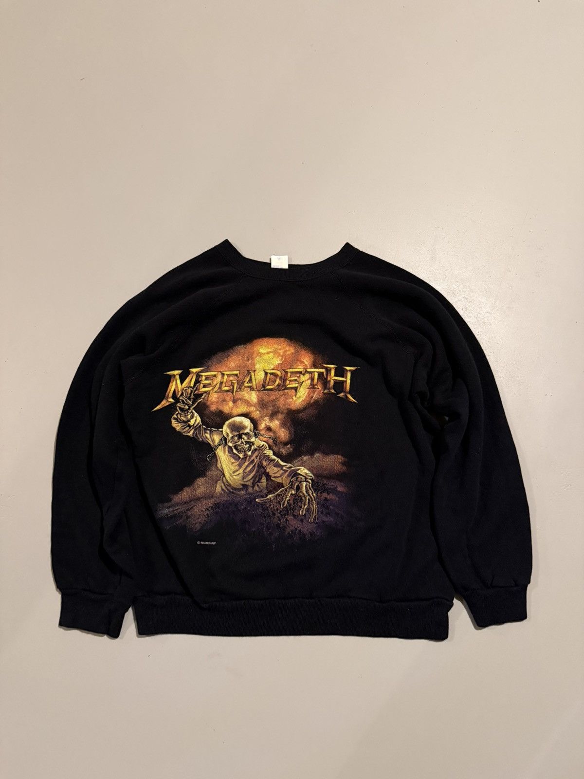 Tultex Vintage 1987 Megadeth Raglan Sweatshirt Size US L / EU 52-54 / 3 - 1 Thumbnail