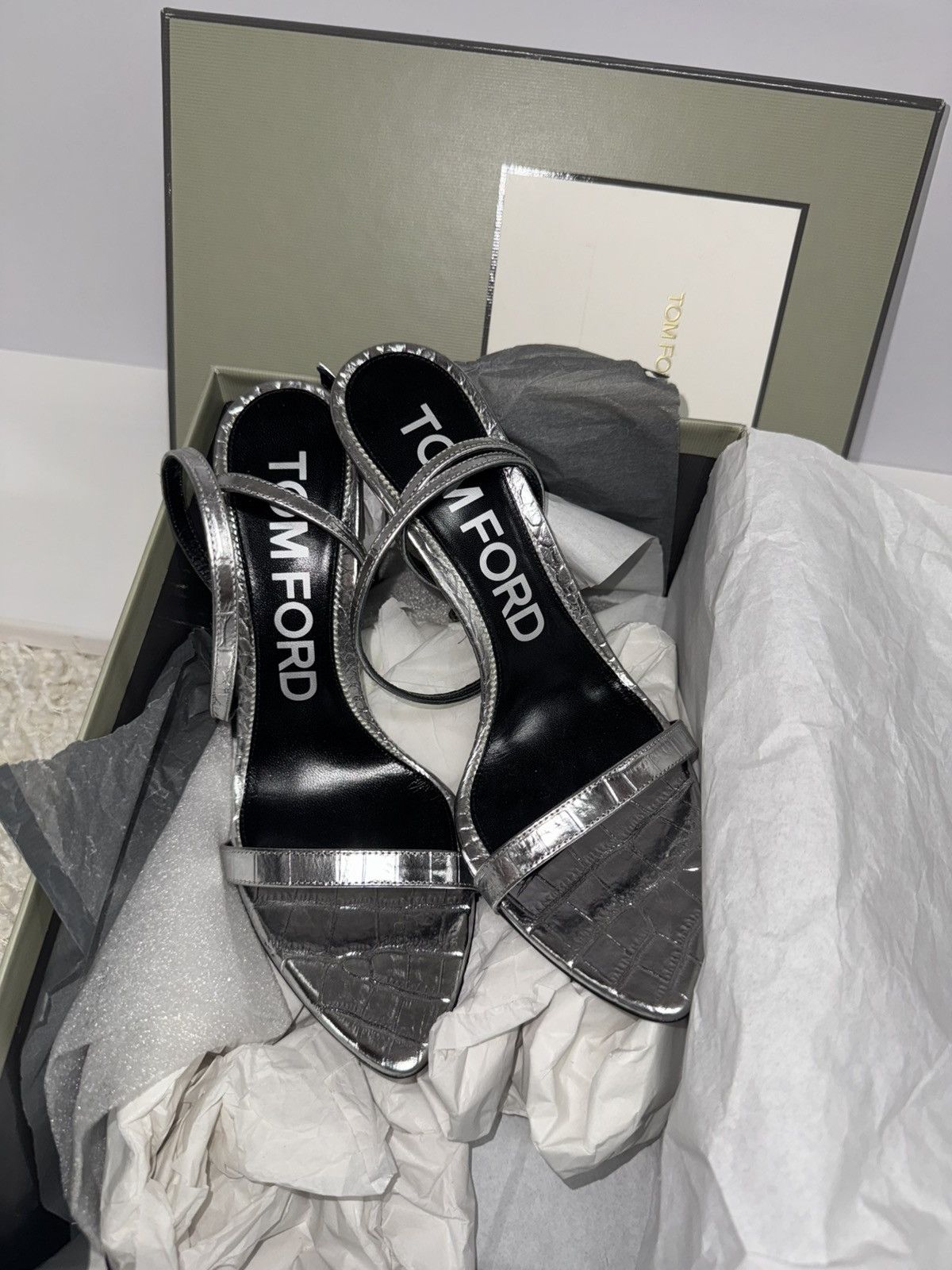 Tom Ford Tom Ford Padlock Metallic Silver Size US 10 / IT 40 - 2 Thumbnail