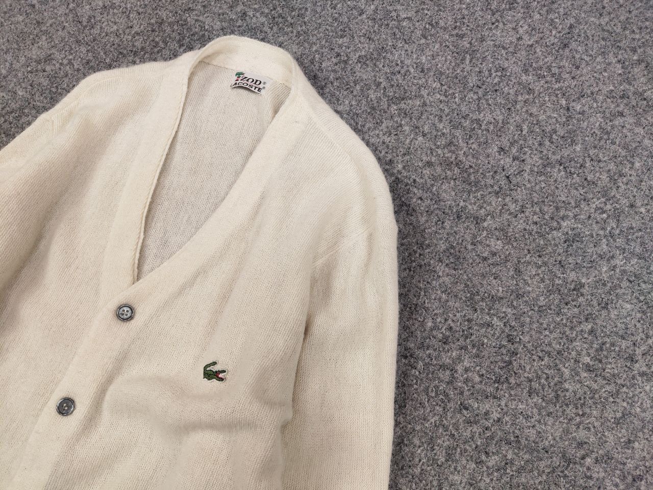 Lacoste Rare Vintage 90's Izod Lacoste Logo Beige cardigan Sweater Size US M / EU 48-50 / 2 - 4 Thumbnail
