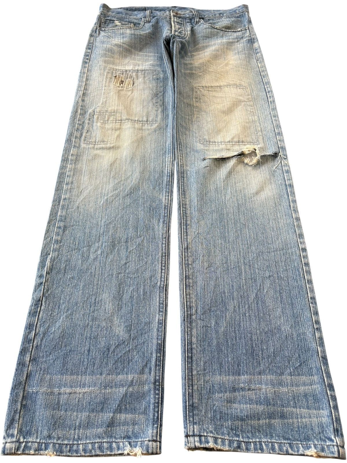 If Six Was Nine Japanese Rupert The Difference Patched Distress Baggy Jeans Size US 34 / EU 50 - 1 Thumbnail