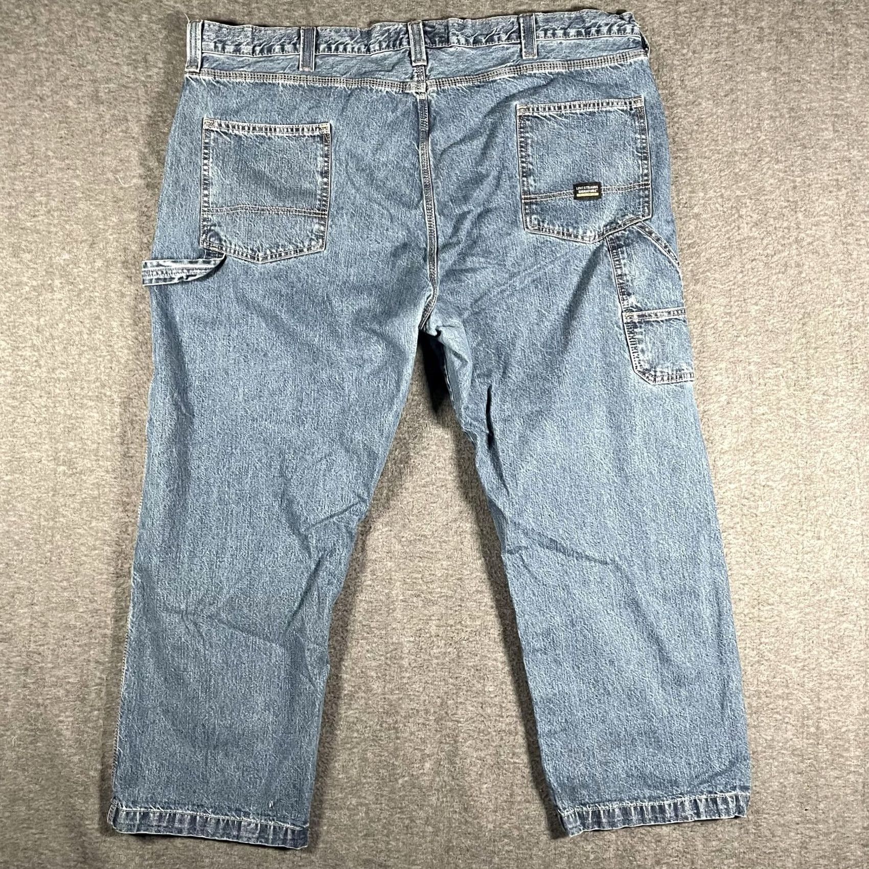 Vintage Levi Strauss Signature Jeans Carpenter Workwear Mens 48x30 Blue Relaxed Fit Jeans Big & Tall CW-3924 Regular Size US 32 / EU 48 - 3 Thumbnail